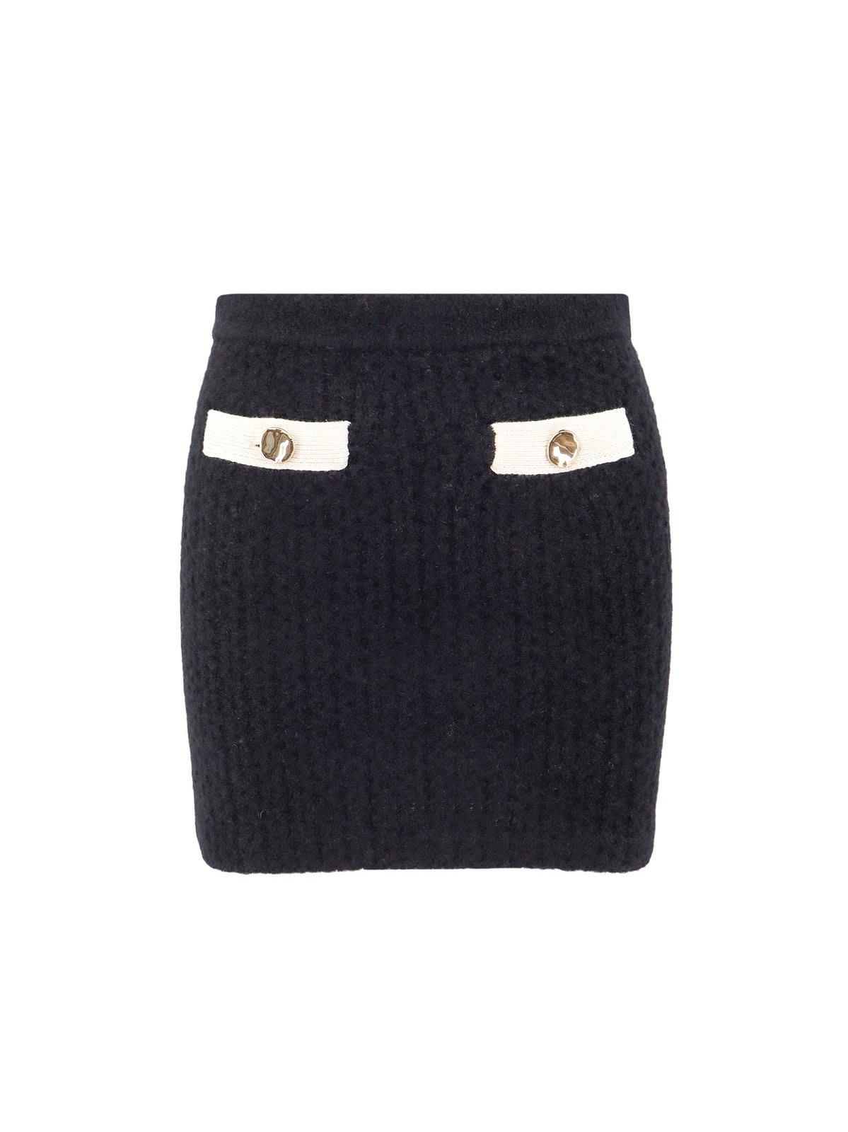 self-portrait knitted mini skirt