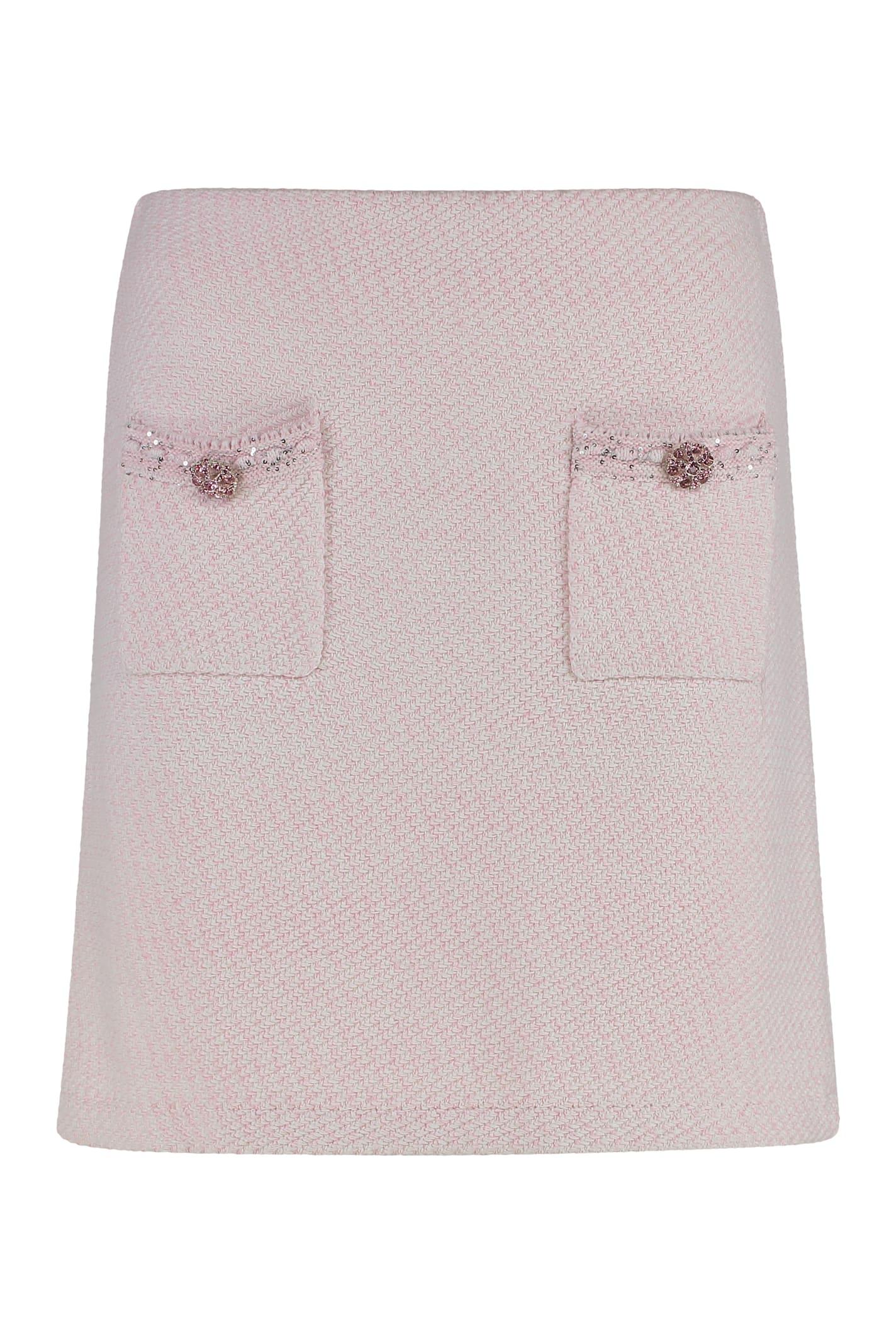 self-portrait knitted mini skirt