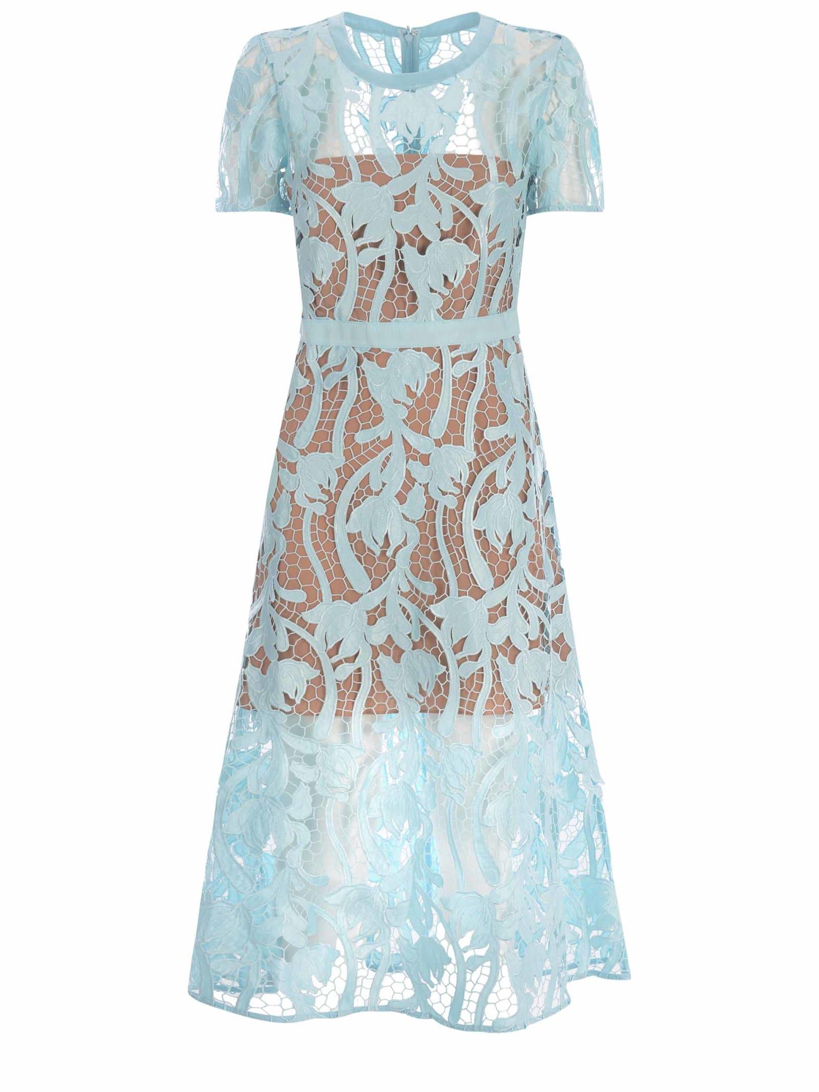 self-portrait lace midi dress