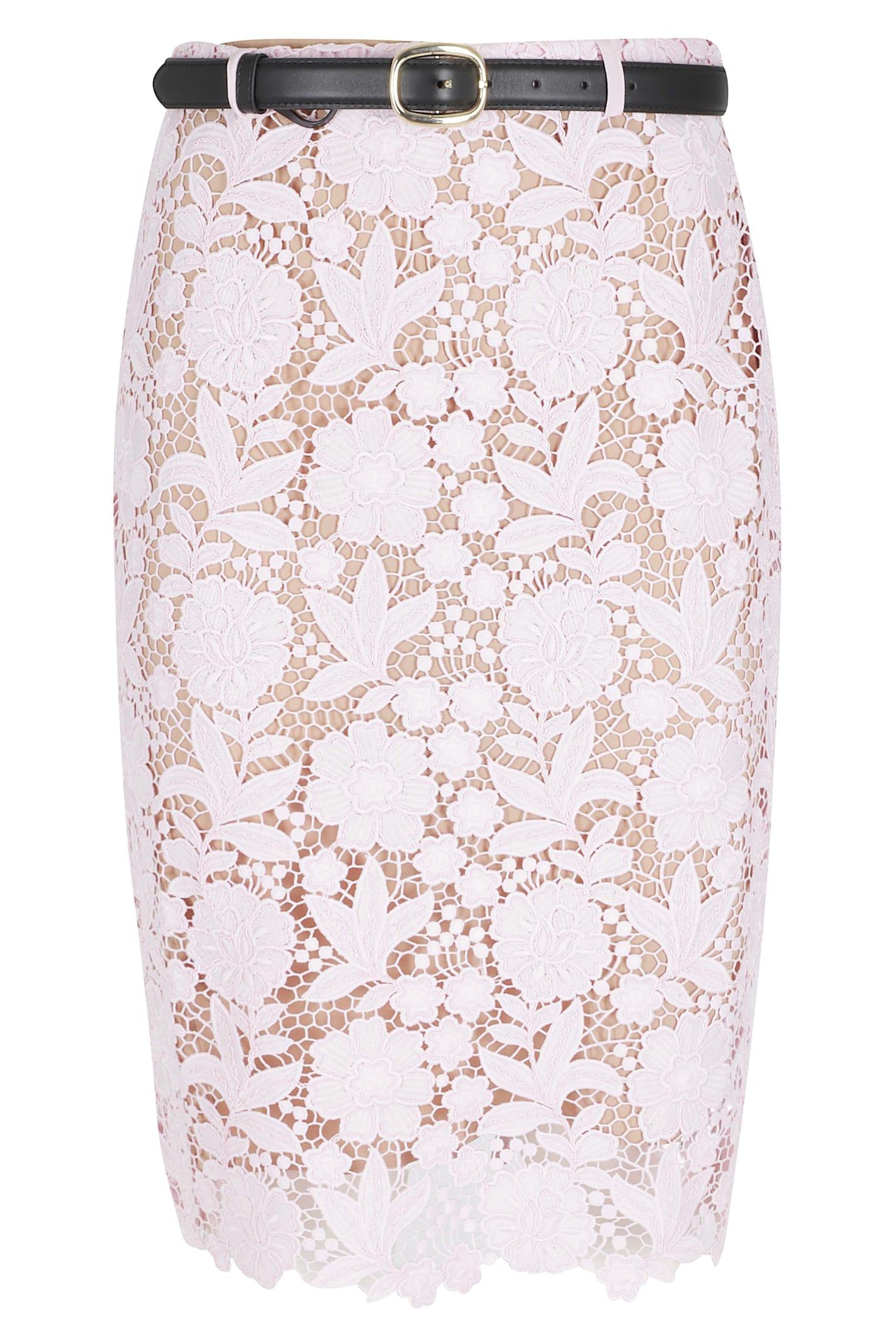 self-portrait lace midi skirt