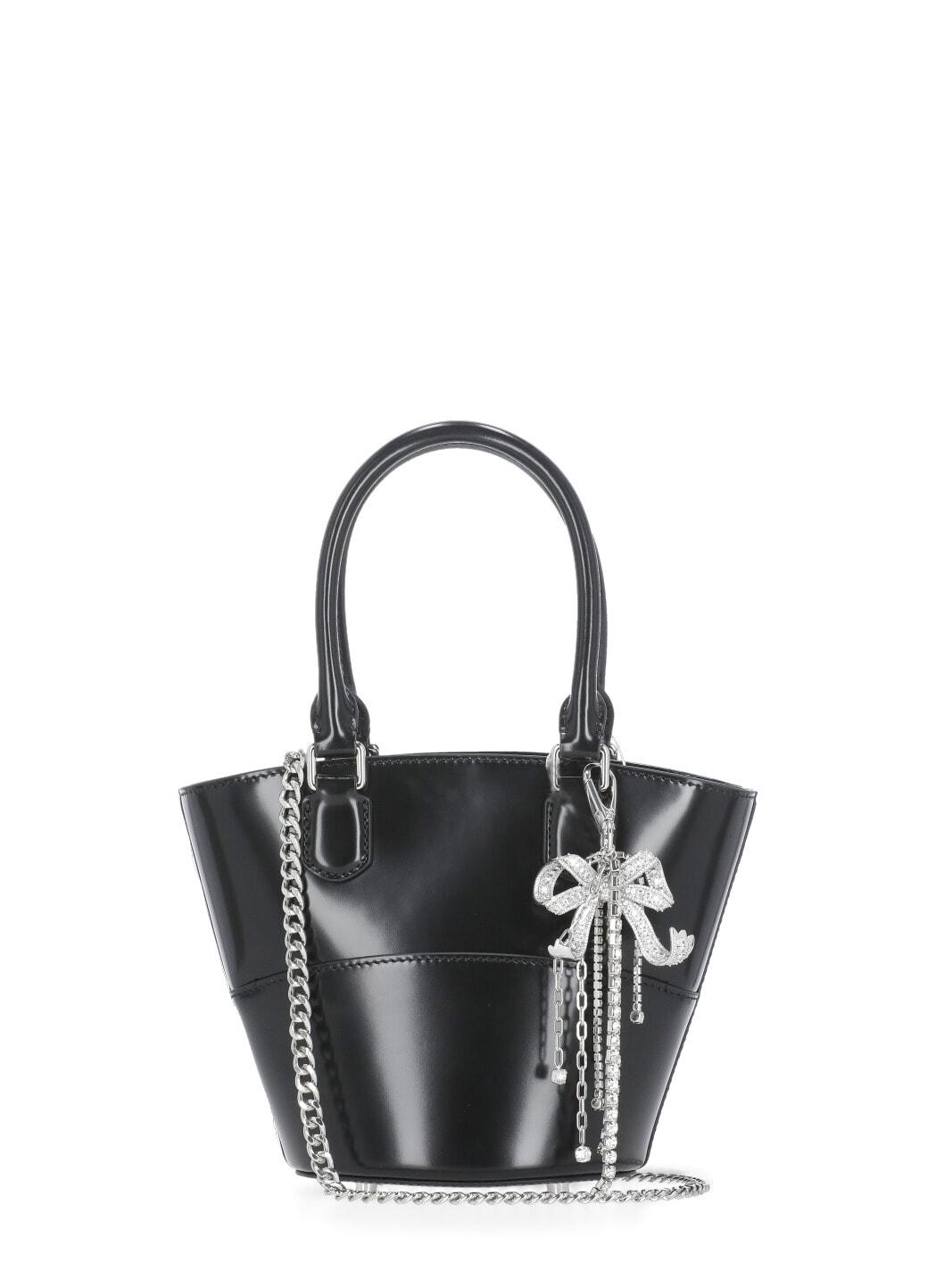 self-portrait leather shopping bag