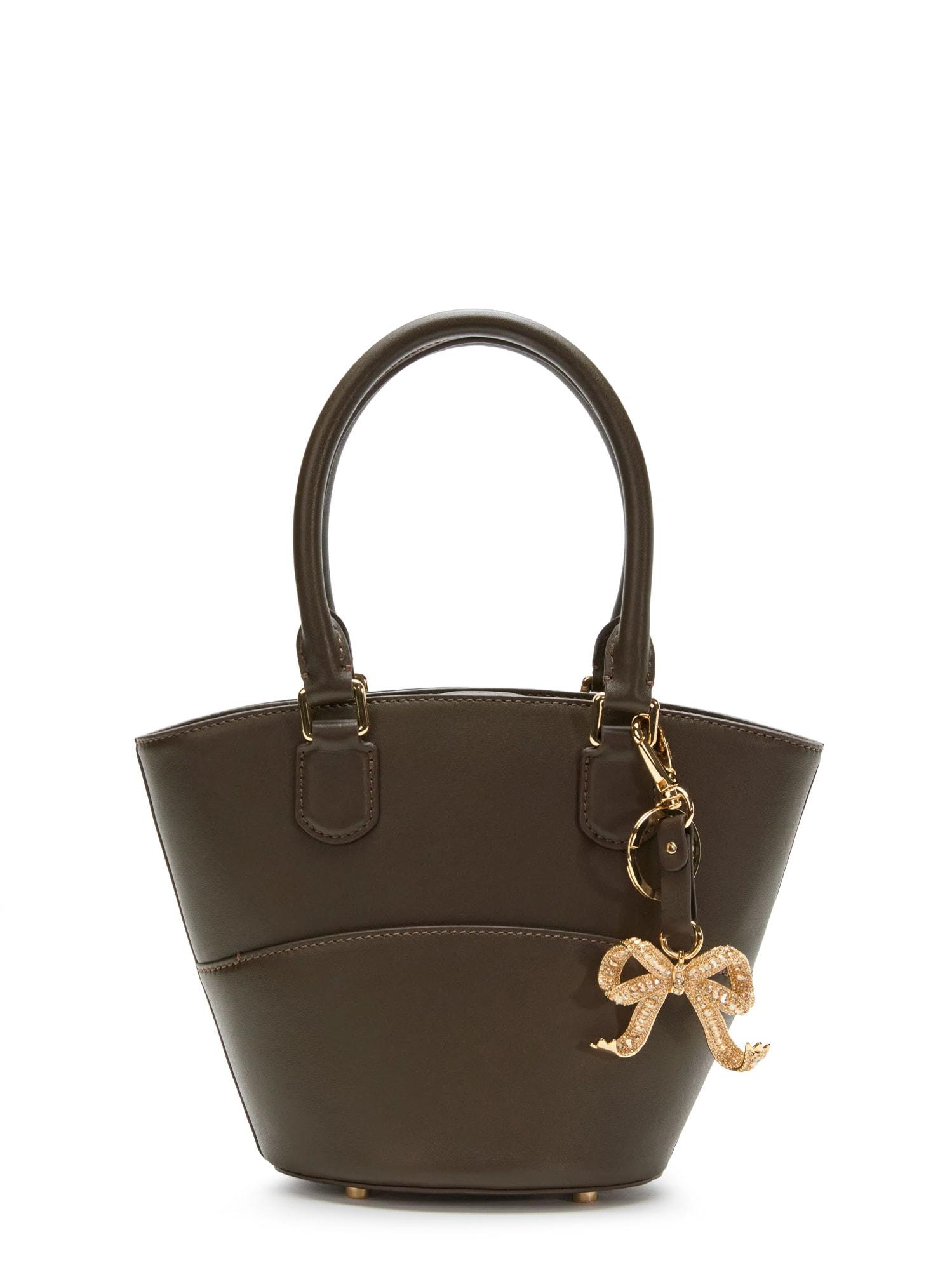 self-portrait leather shoulder bag with iconic charm