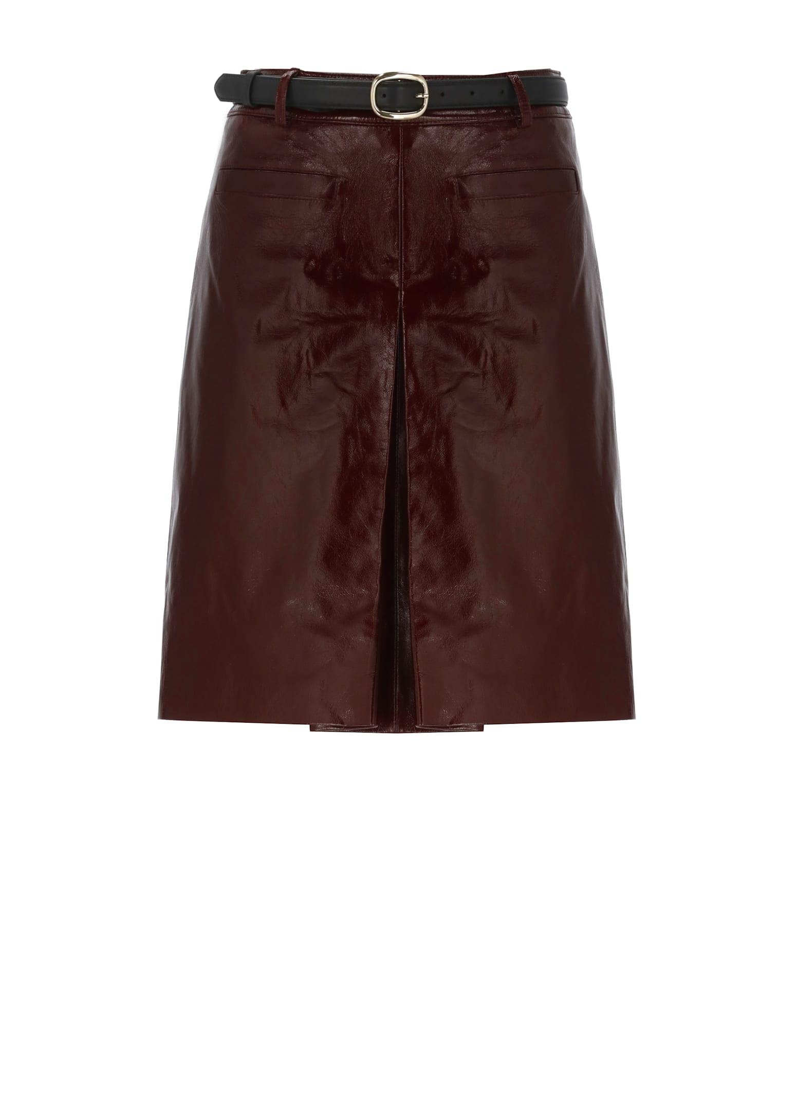 self-portrait leather skirt