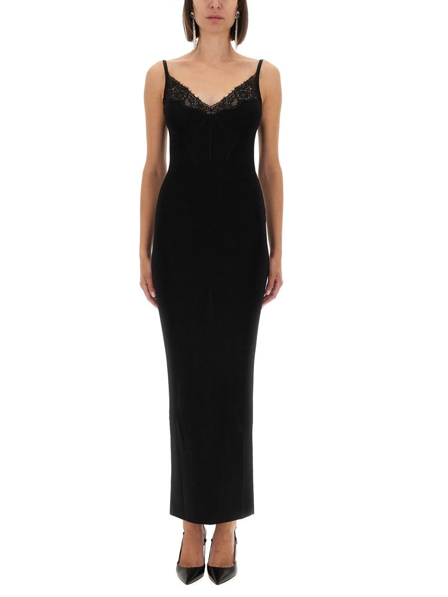 self-portrait long knit dress