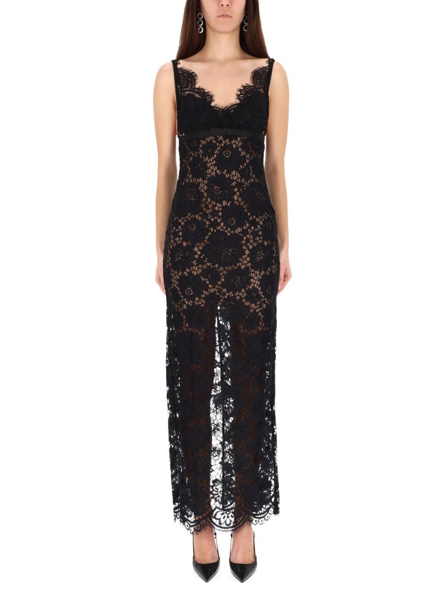 self-portrait long lace dress