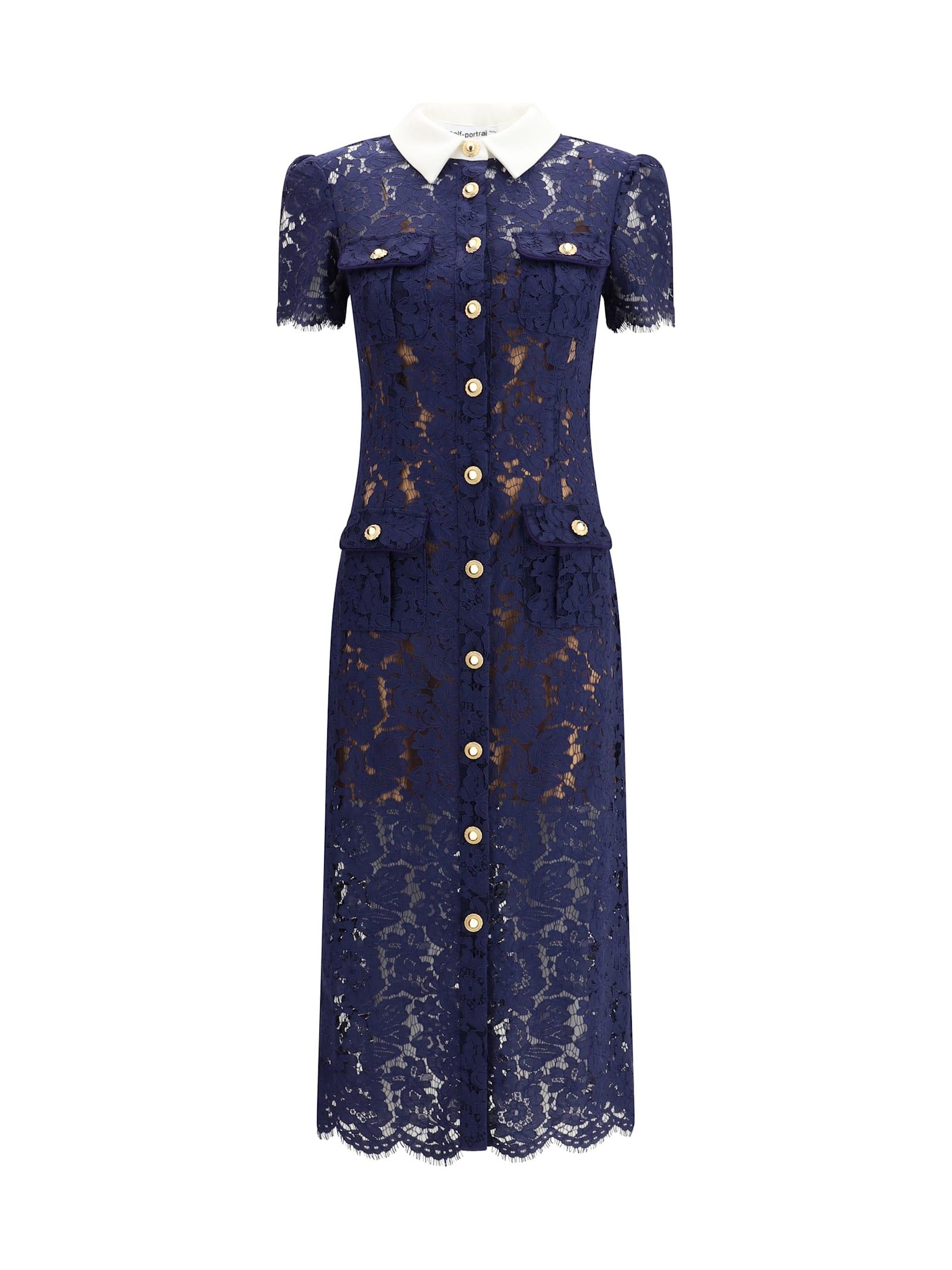 self-portrait long lace dress