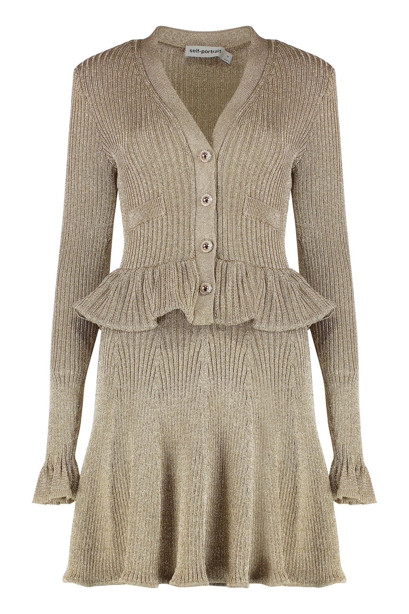 self-portrait lurex knit dress