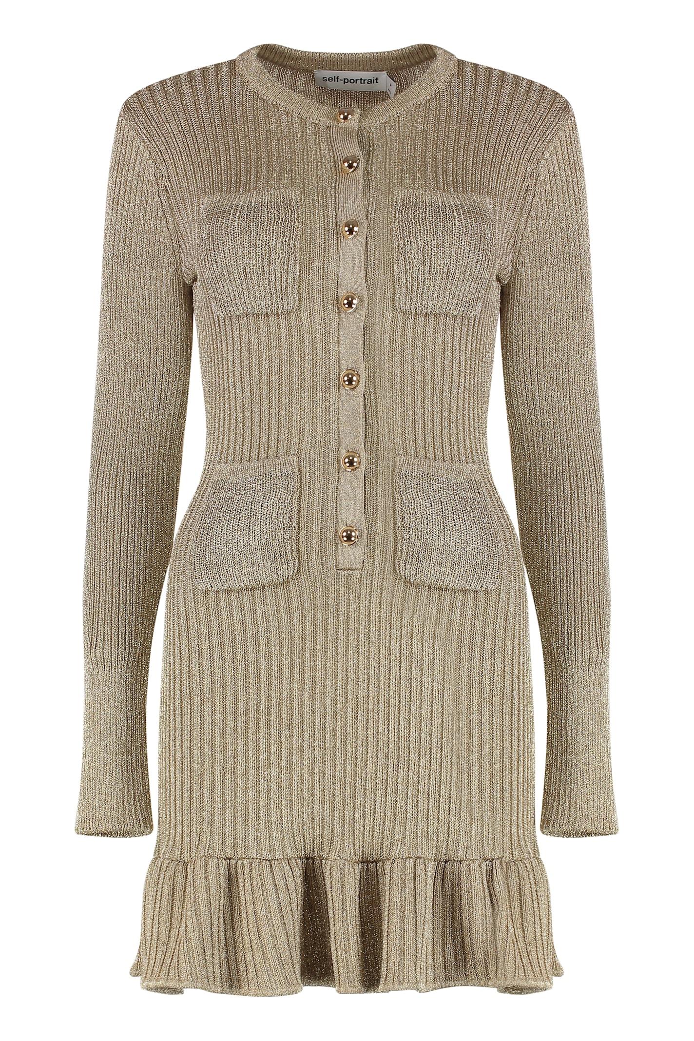 self-portrait lurex knit dress
