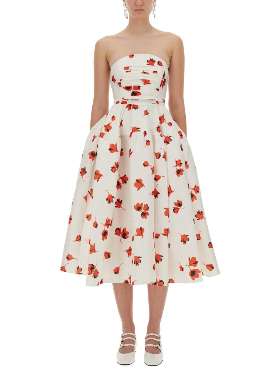 self-portrait midi dress with floral print