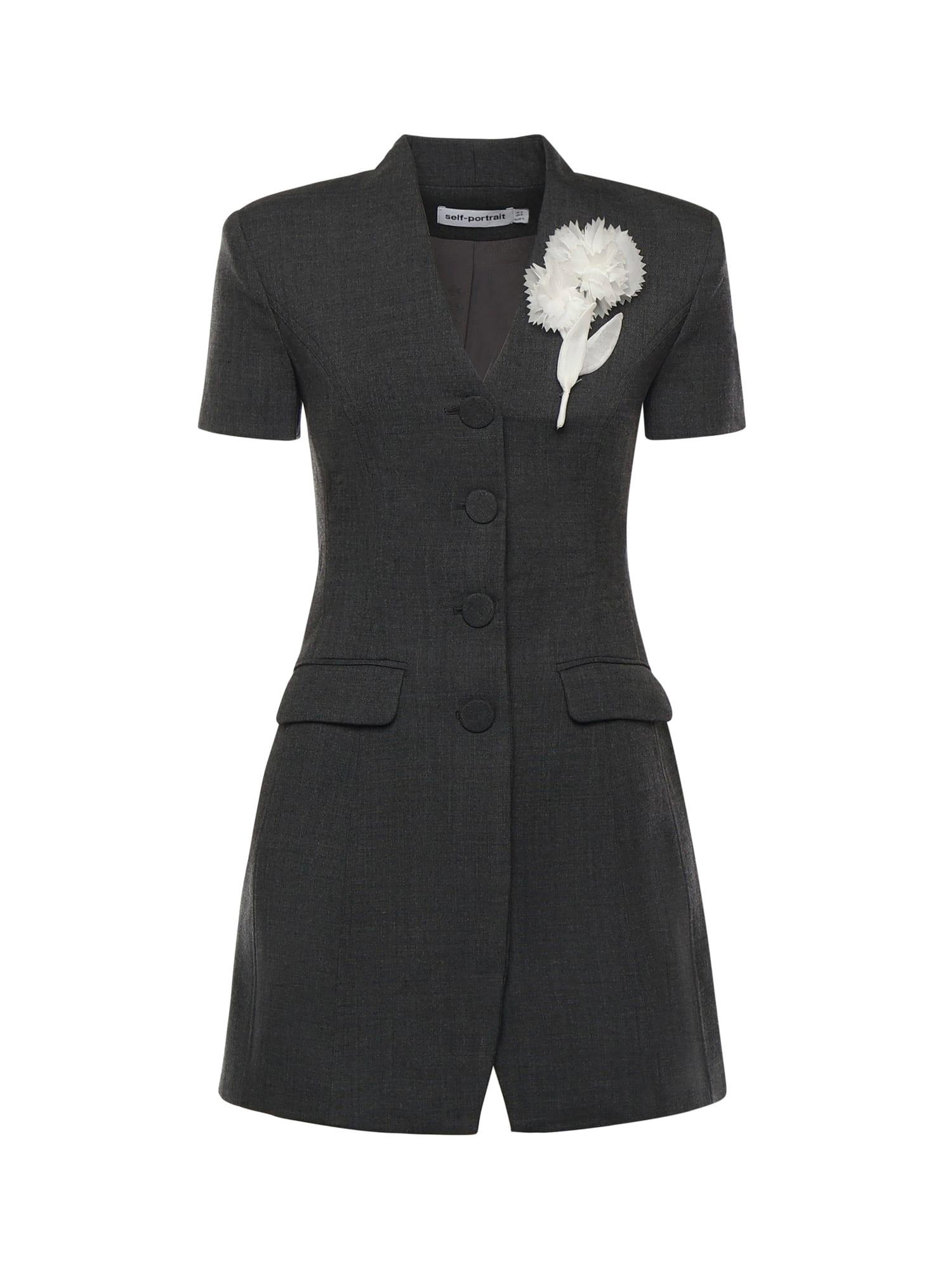 self-portrait mini dress with floral detail