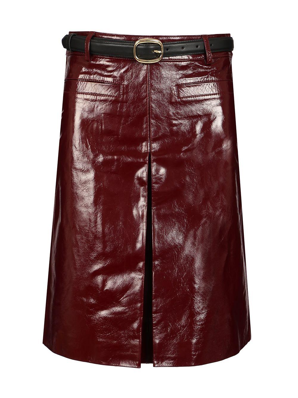 self-portrait mini skirt in patent leather