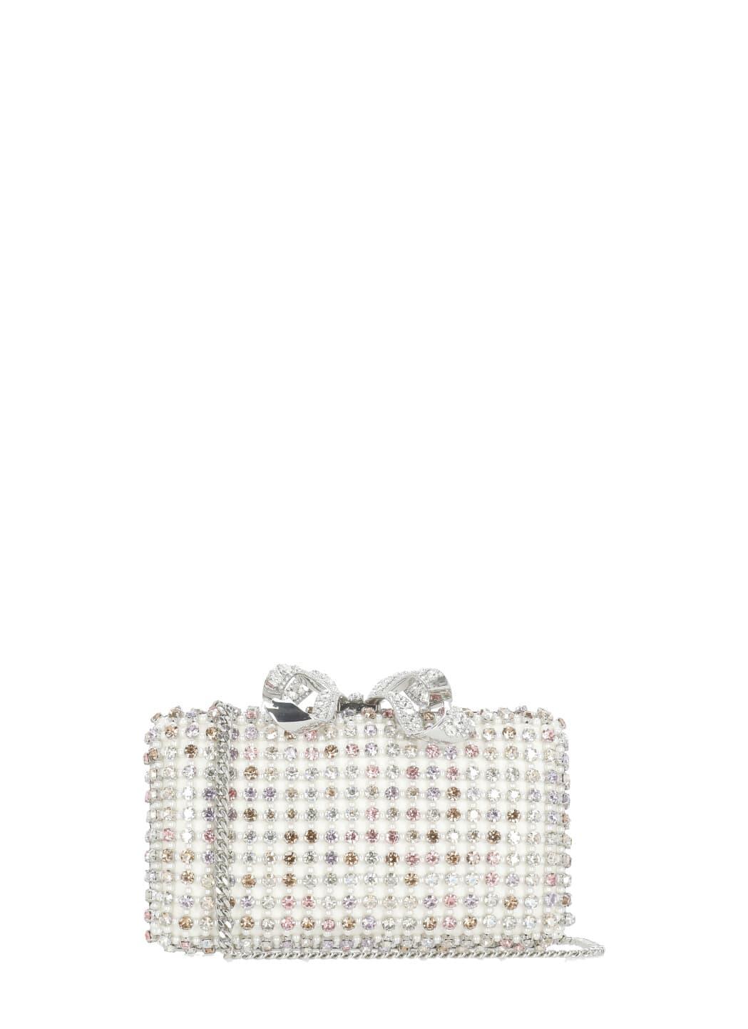 self-portrait multi crystal clutch bag