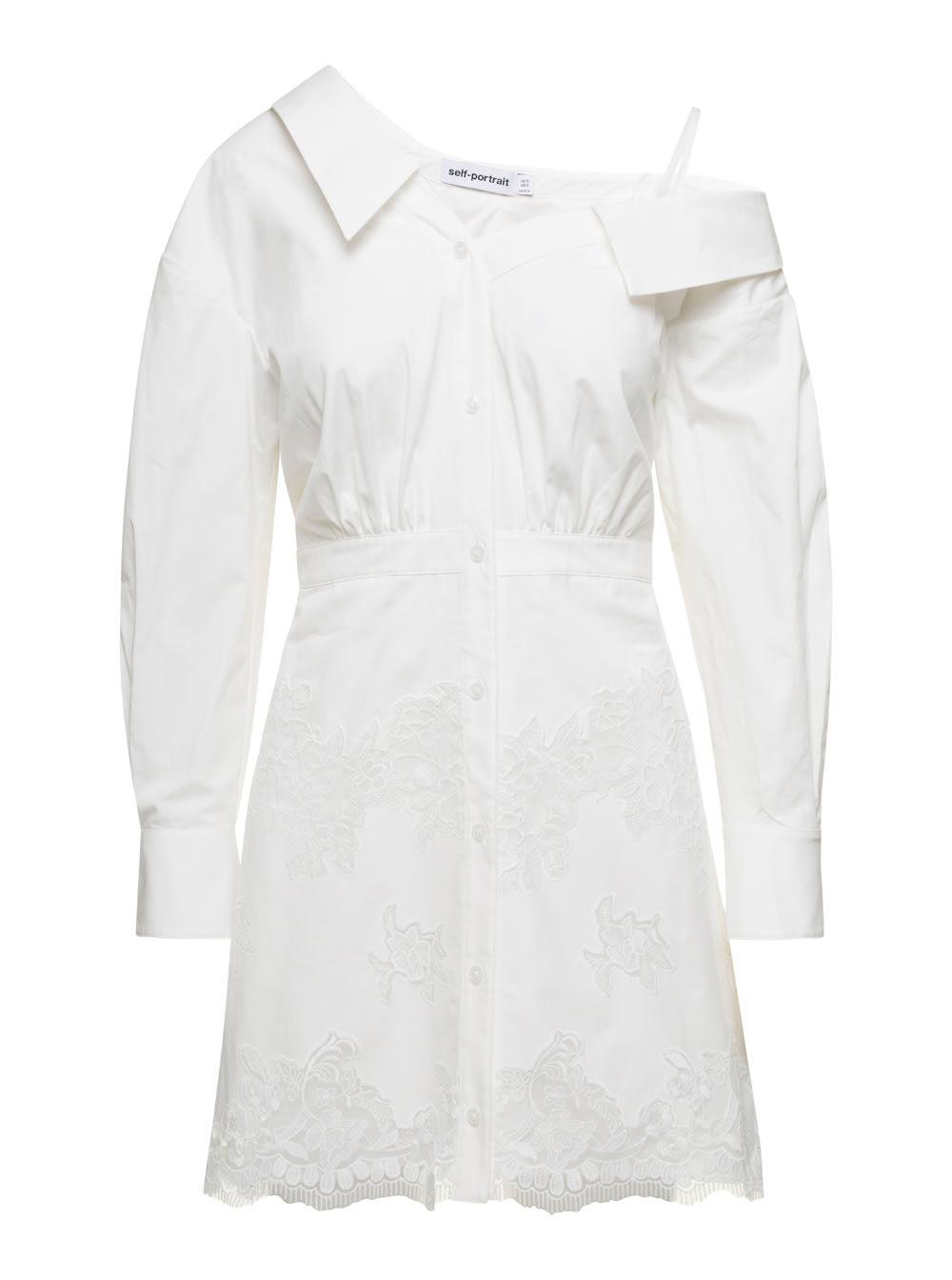 self-portrait popeline symmetric dress