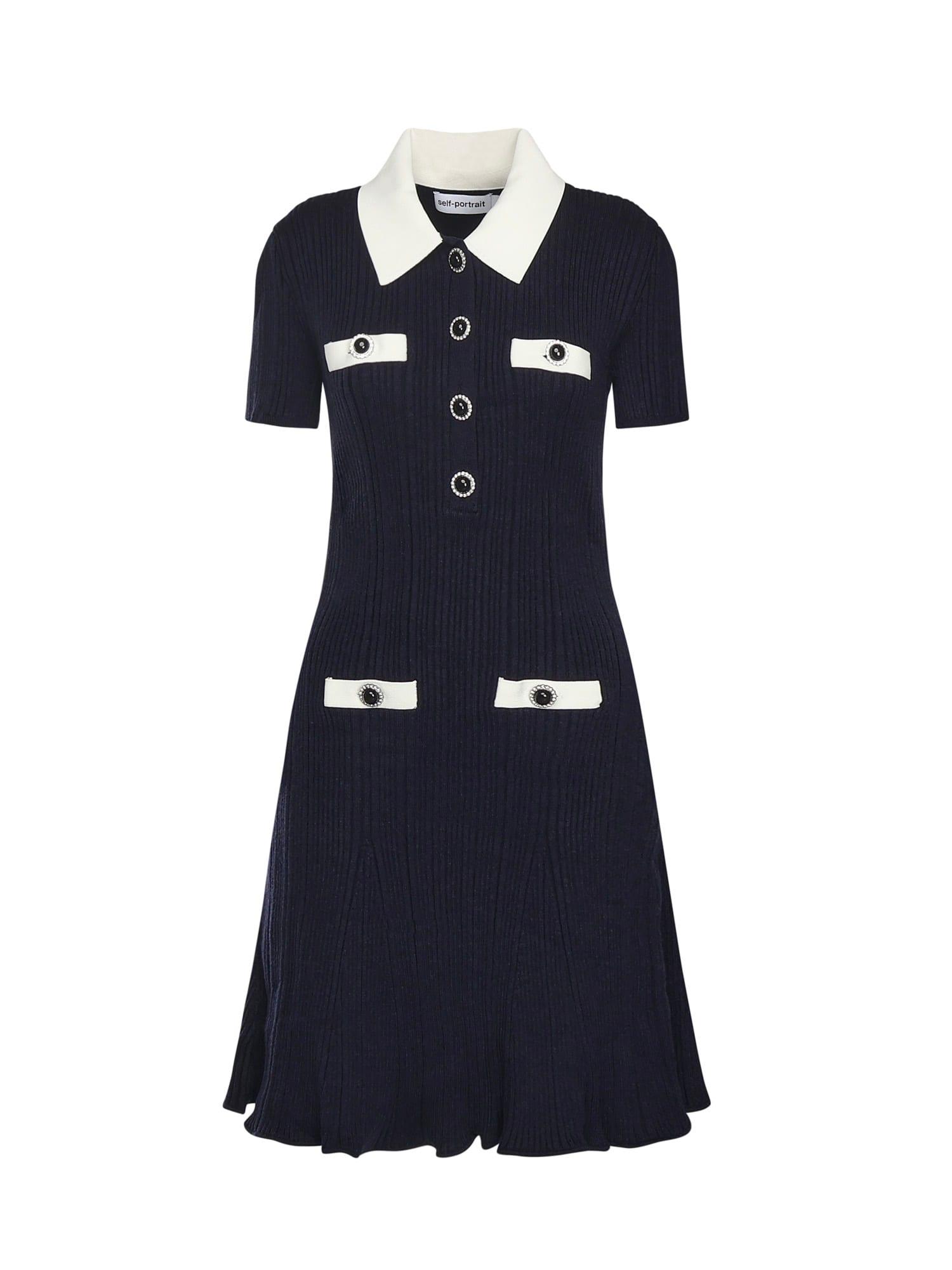 self-portrait ribbed knit mini dress