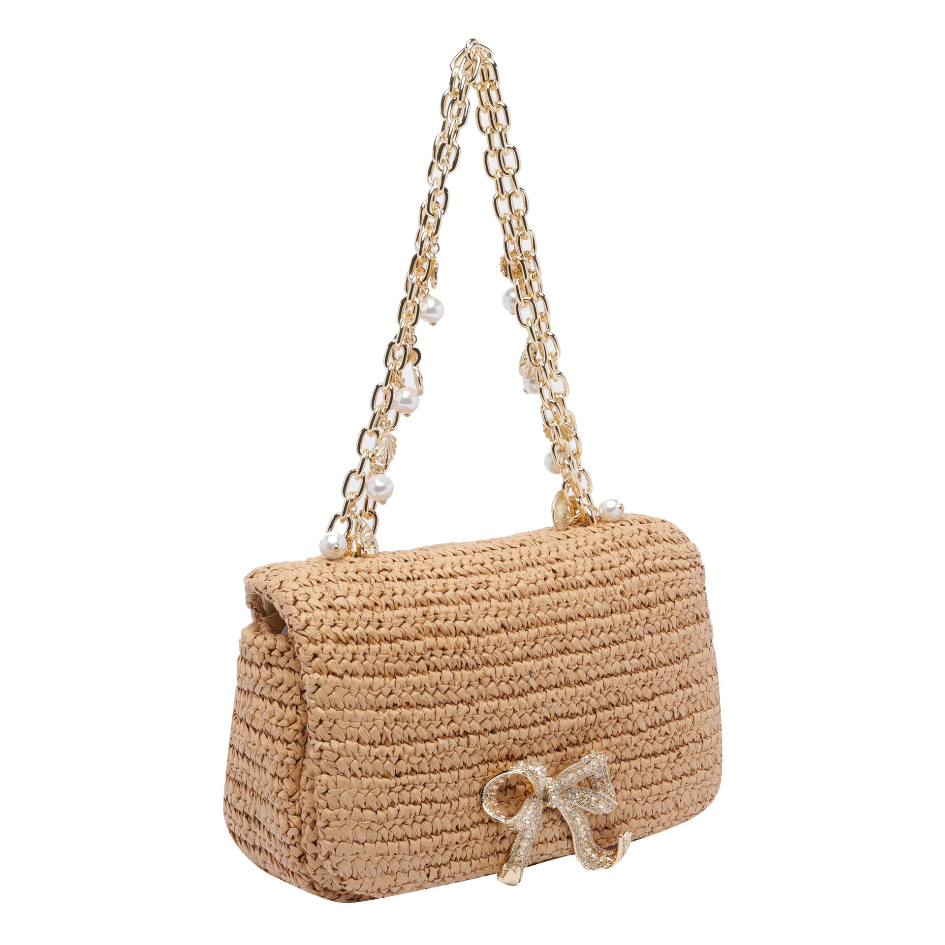 self-portrait self portrait bags beige raffia - women