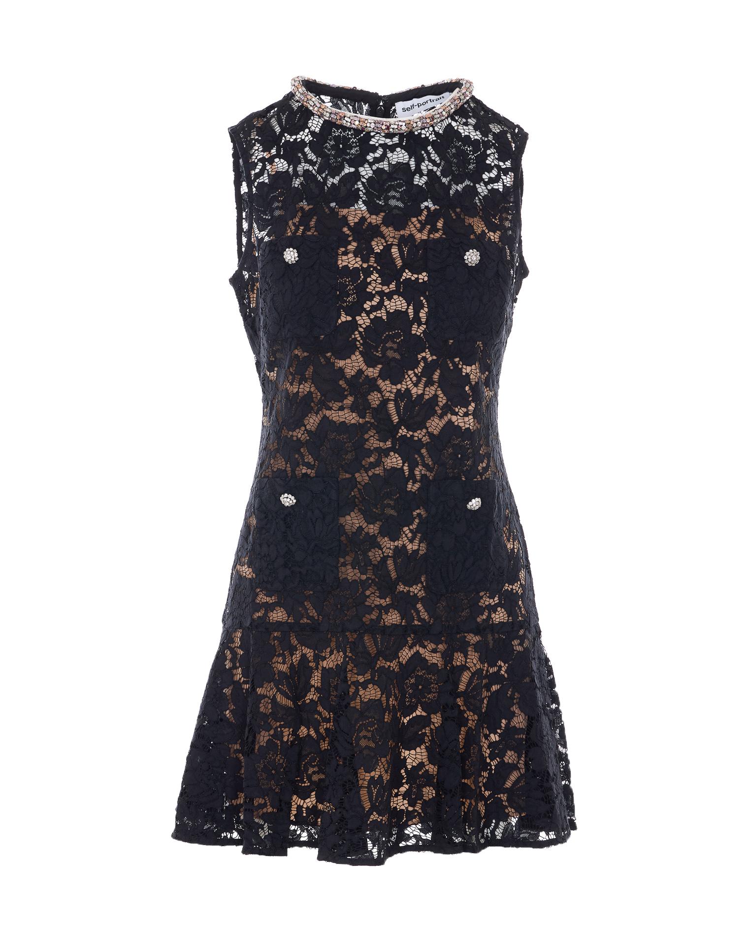 self-portrait self portrait dresses black polyamide - women