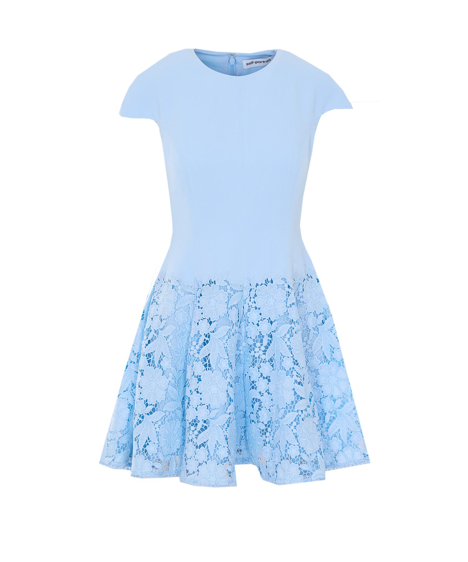 self-portrait self portrait dresses blue polyester - women