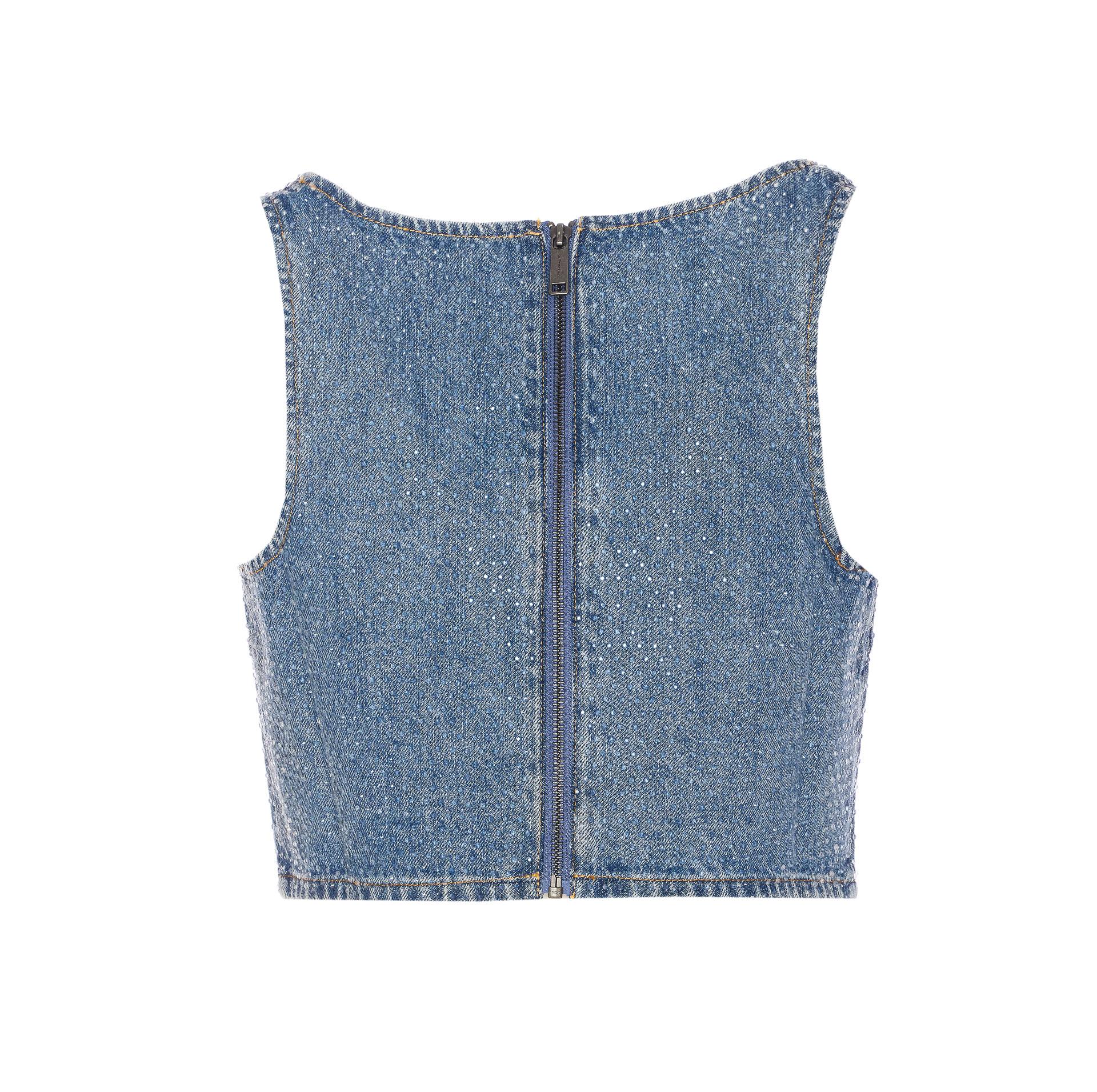 self-portrait self portrait top blue cotton - women