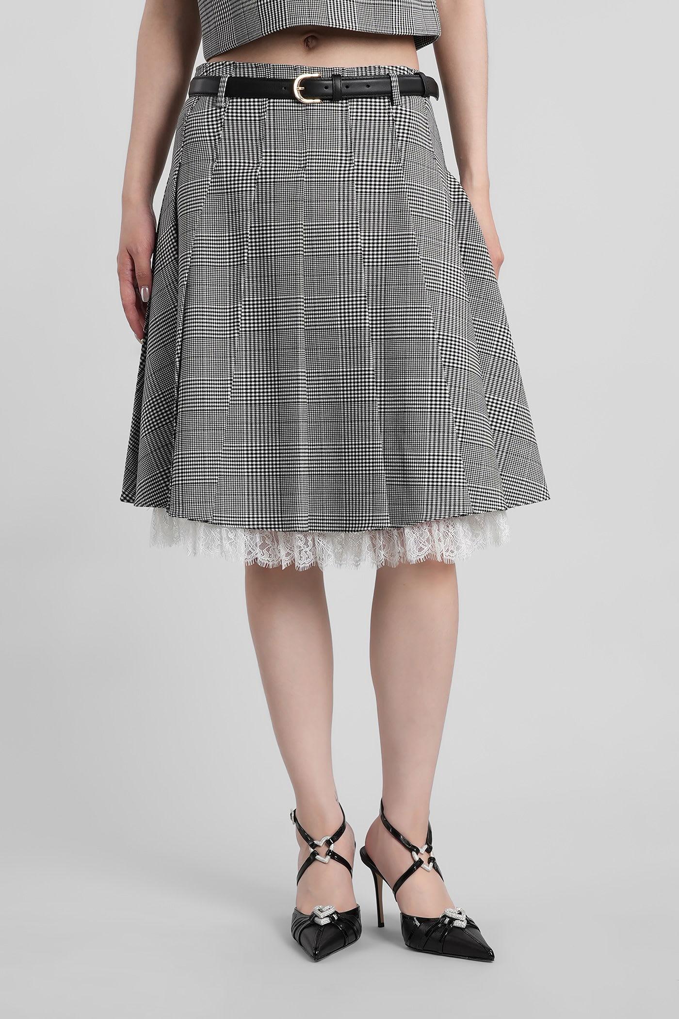 self-portrait skirt in black polyester