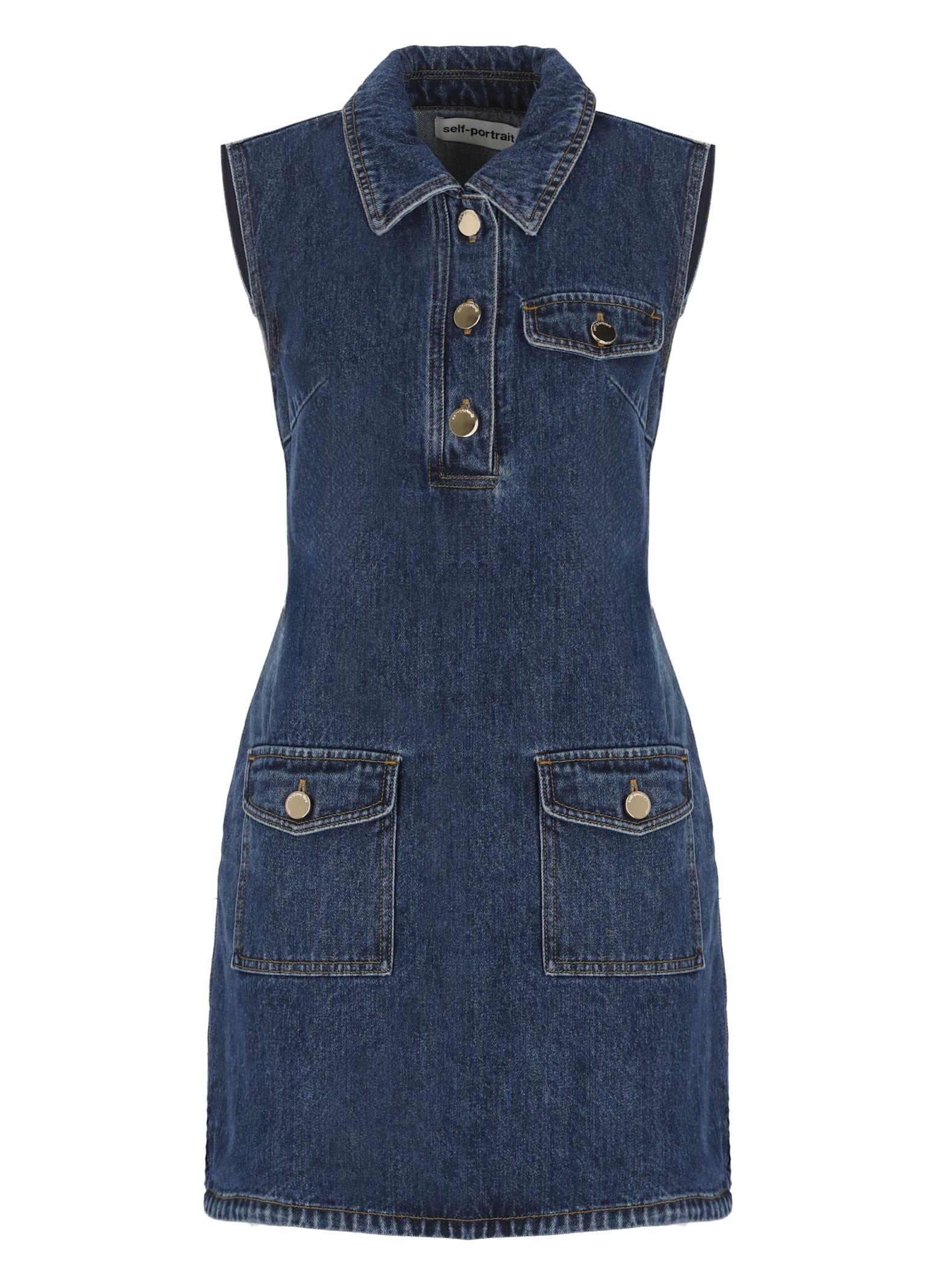 self-portrait sleeveless mini dress