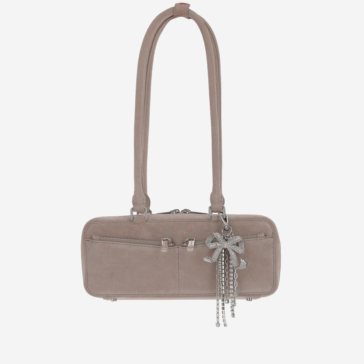 self-portrait suede baguette