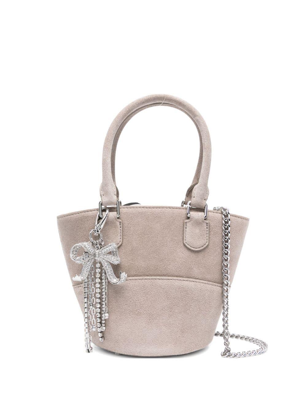 self-portrait suede tote bag