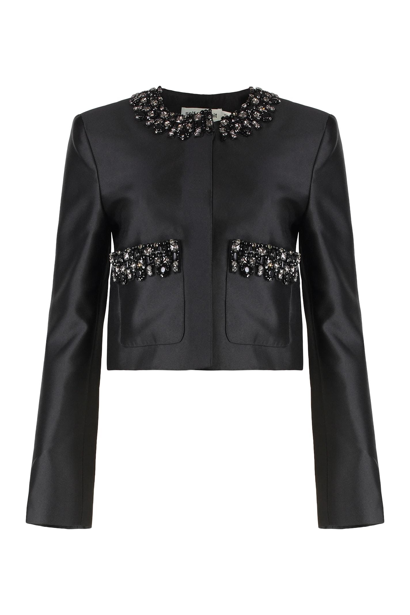 self-portrait taffeta jacket