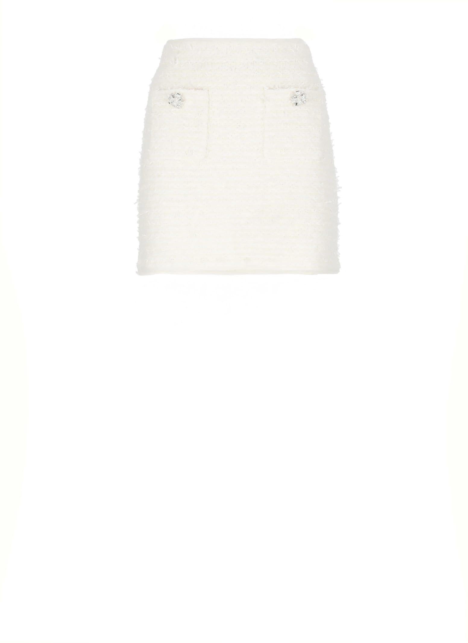 self-portrait textured knit mini skirt