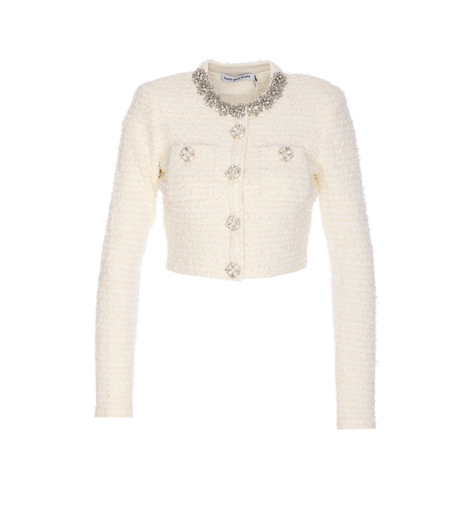 self-portrait texutured knit cardigan