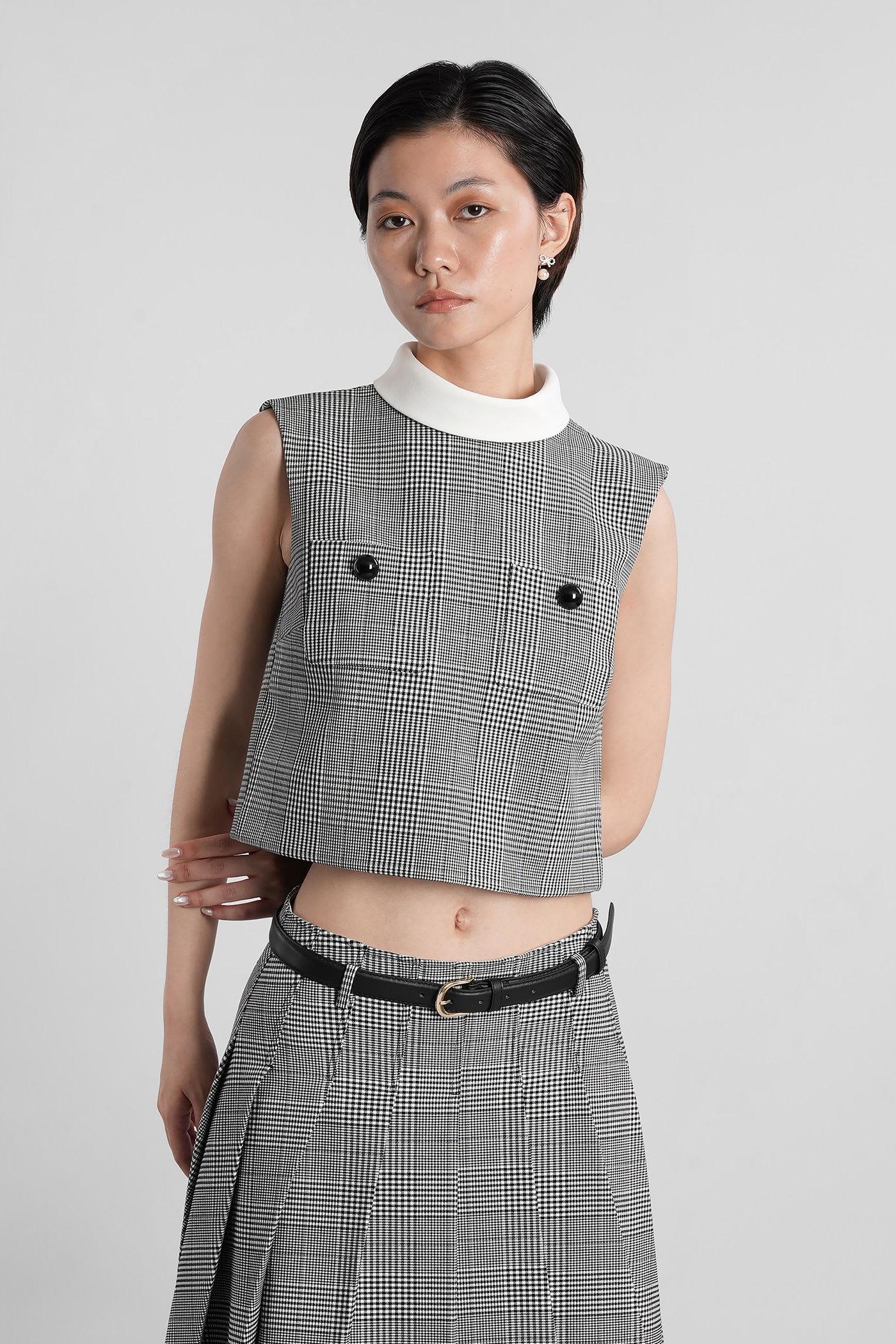 self-portrait topwear in black polyester