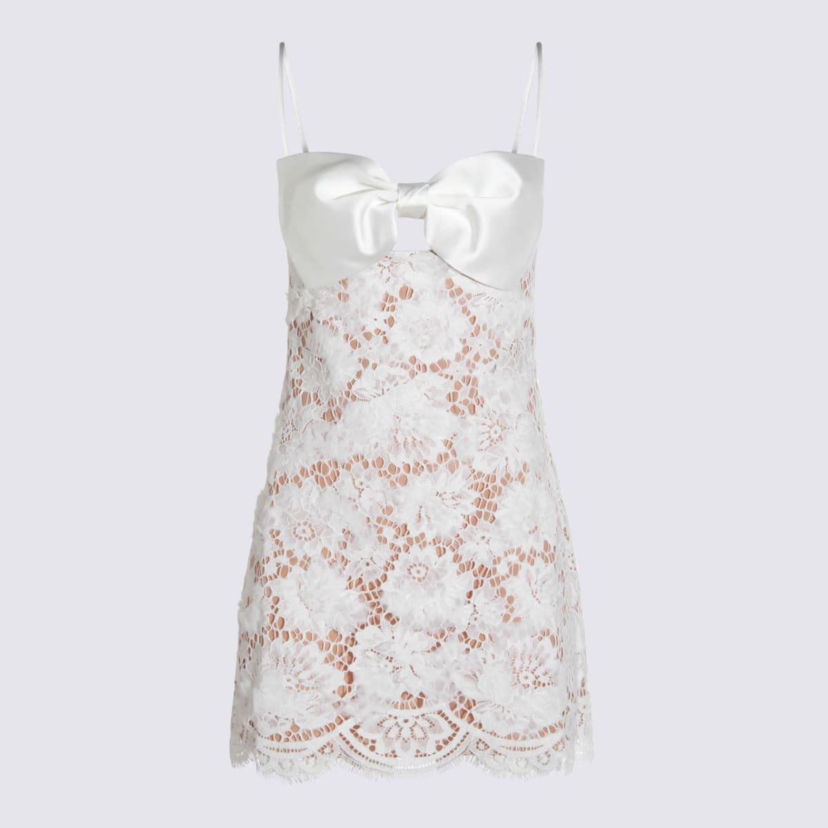 self-portrait white cotton mini dress