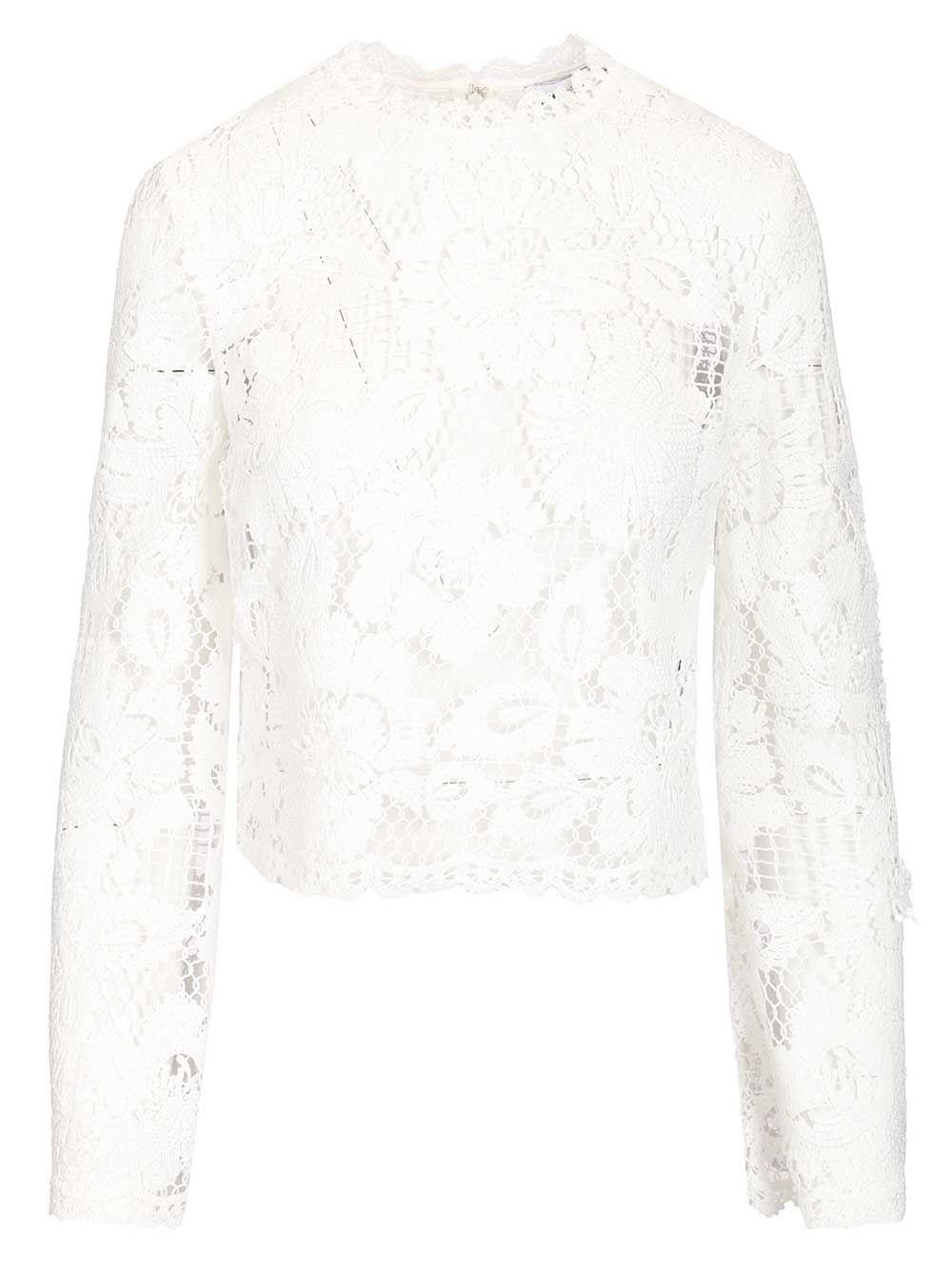 self-portrait white crochet lace top main pes tops - women
