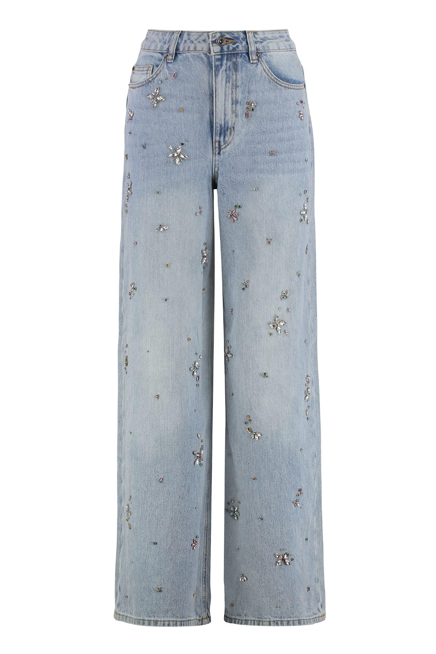 self-portrait wide-leg jeans