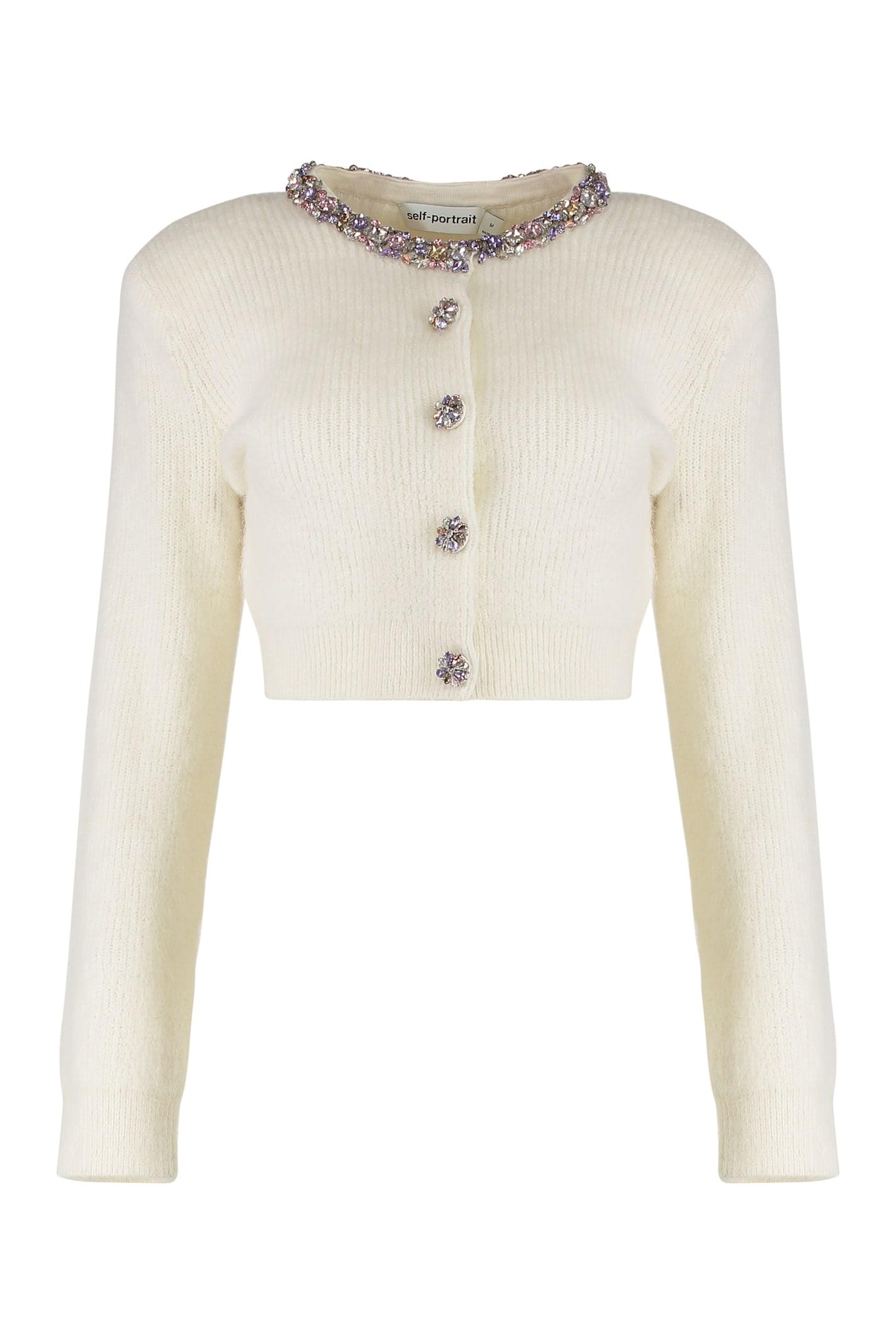 self-portrait wool-blend cardigan