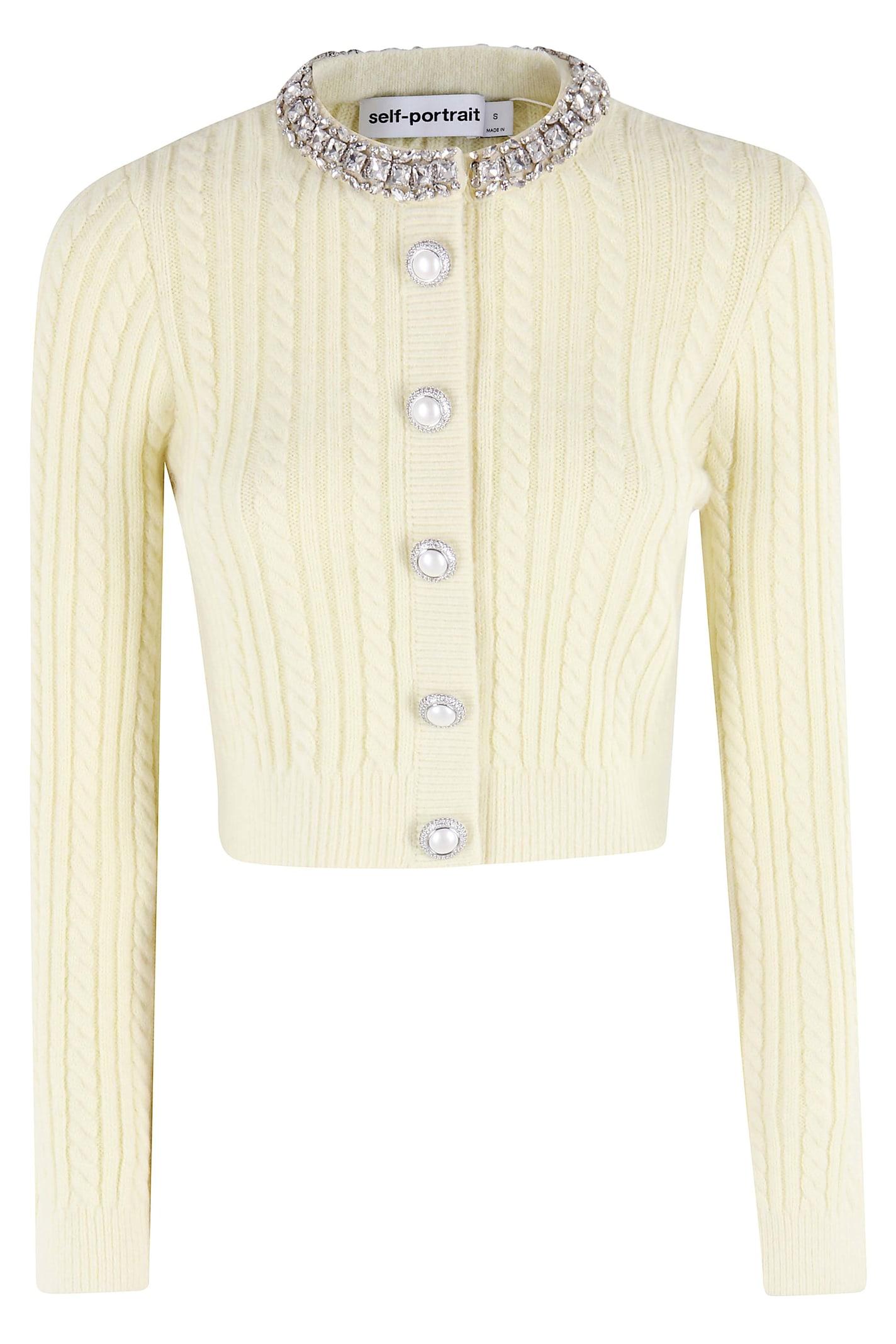 self-portrait yellow alpaca cardigan