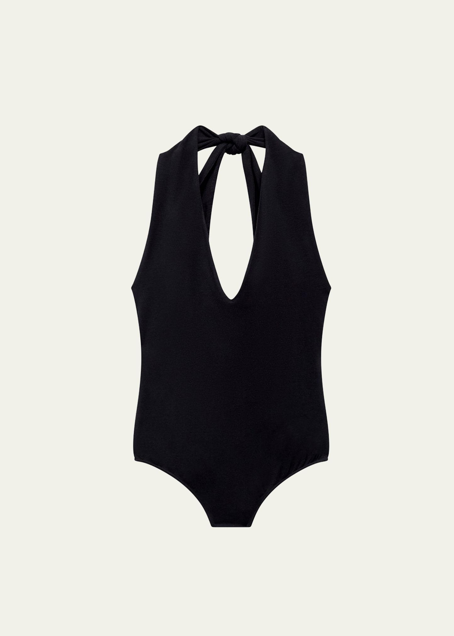 self-tie halter bodysuit