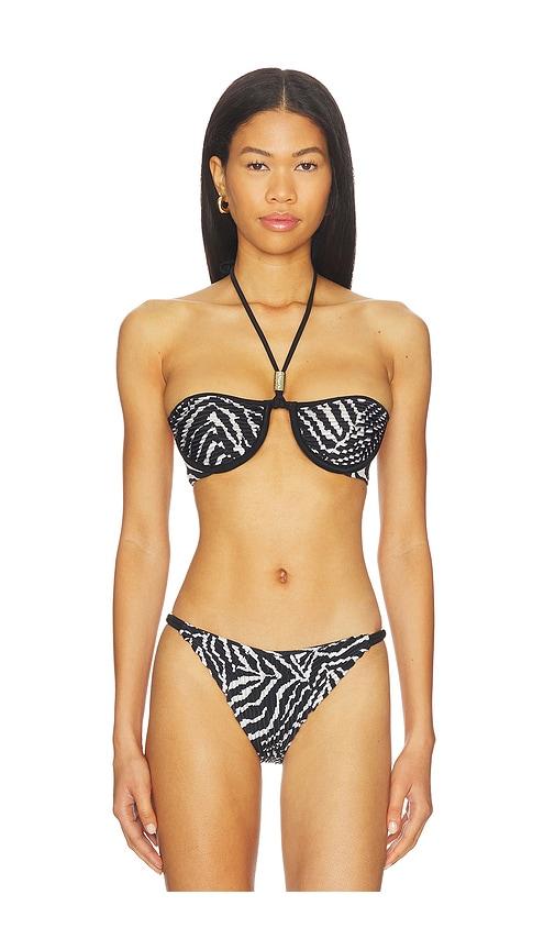 selia richwood gal halter bikini top in black.