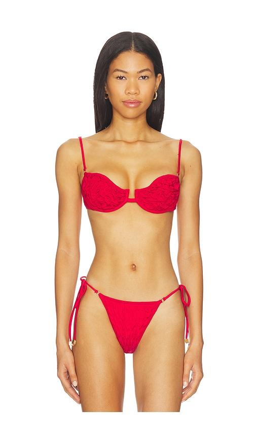 selia richwood misa underwire bikini top in red.