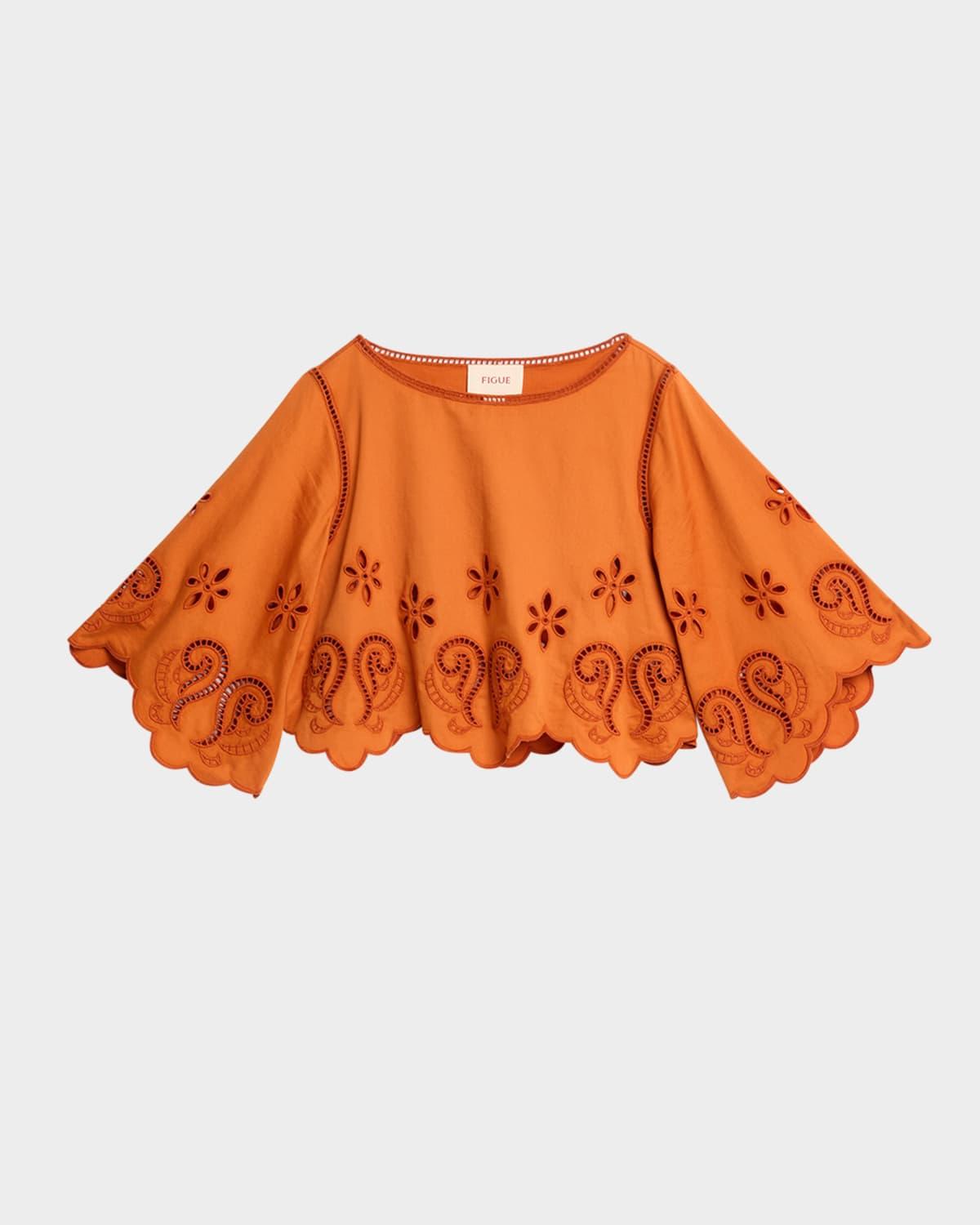 seline broderie anglaise crop top