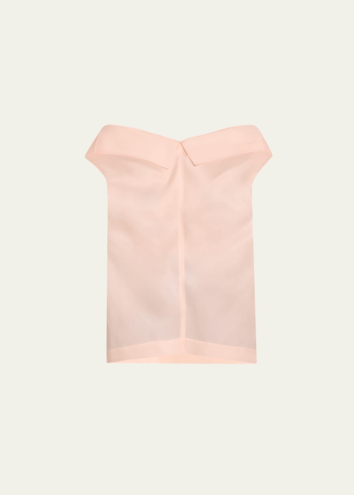 selly collared v-neck silk top