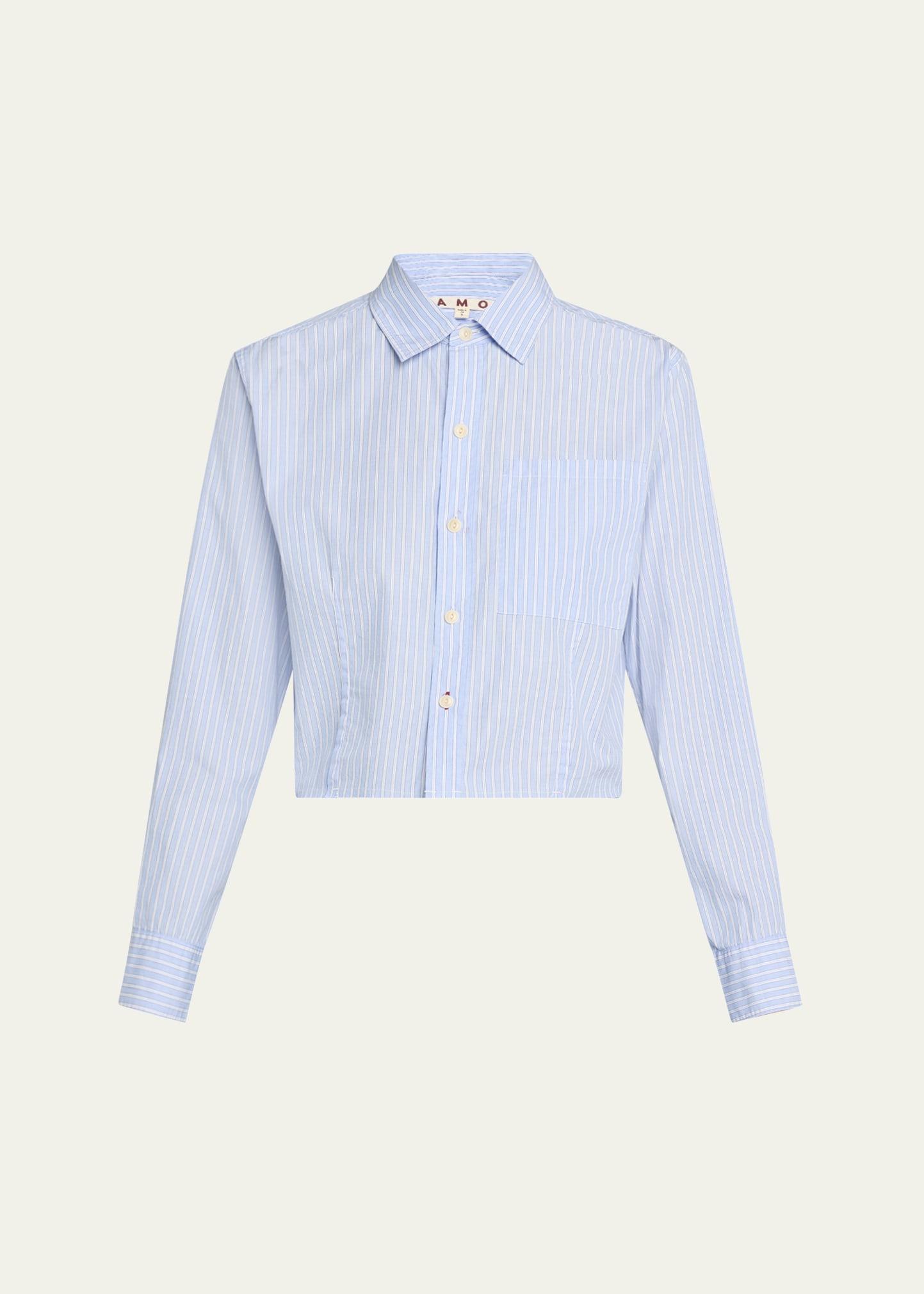 selma cropped pinstripe shirt