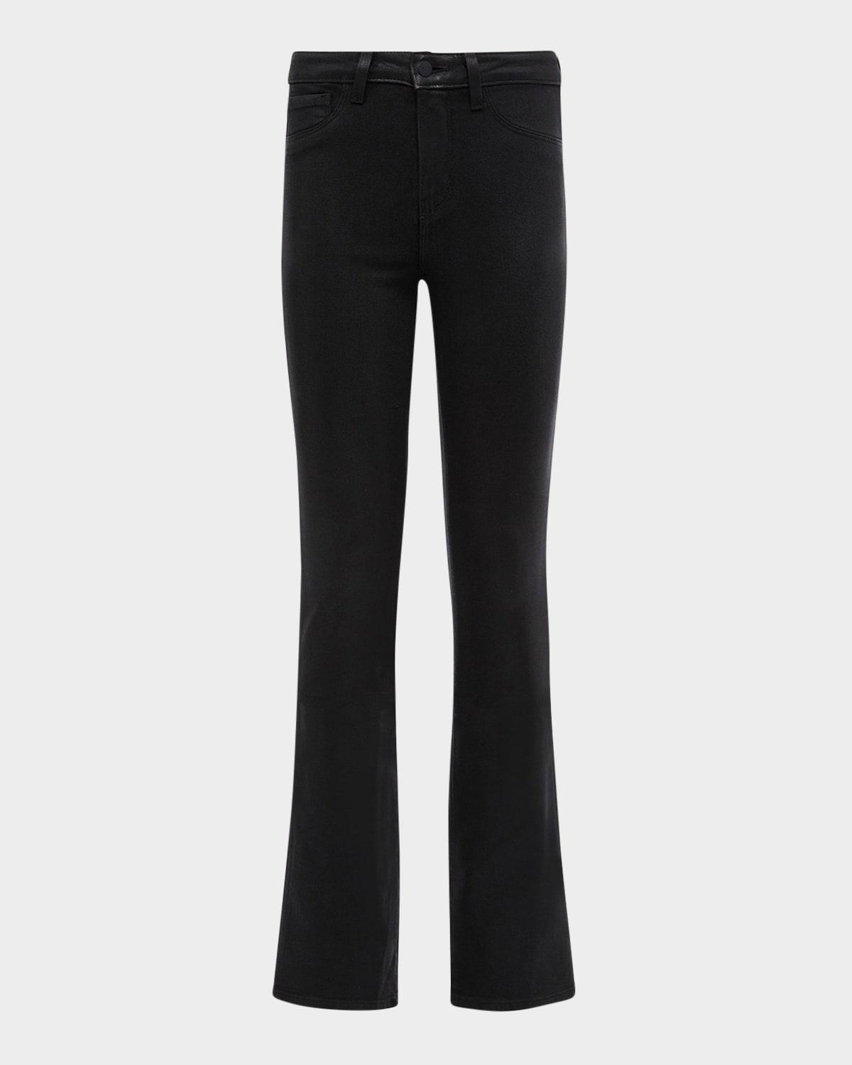 selma high-rise coated sleek baby boot jeans
