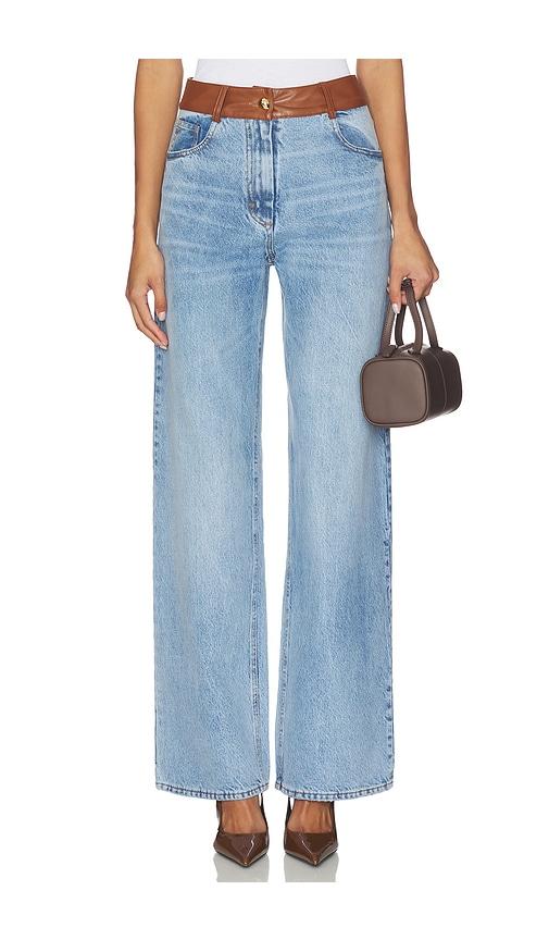 selmacilek edge denim pants in blue.