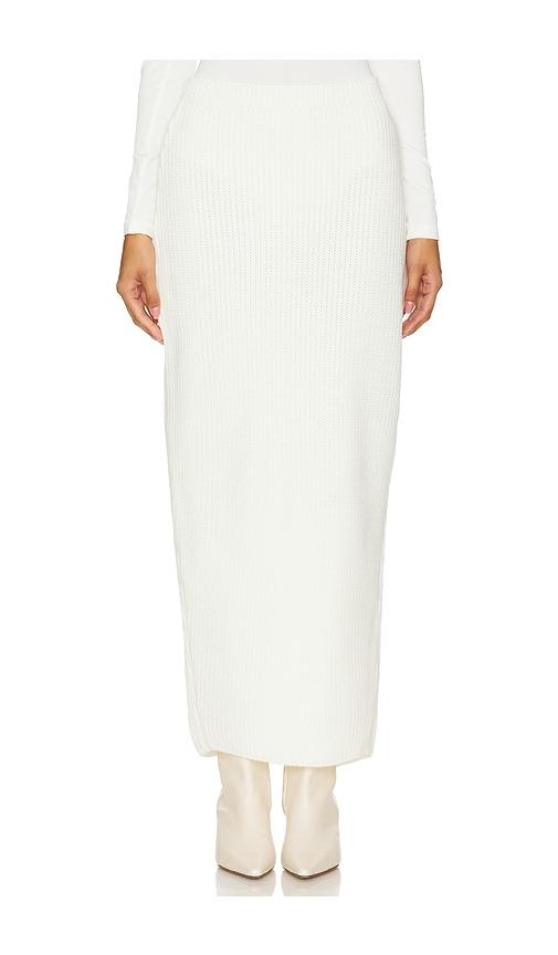 selmacilek slit midi skirt in white.