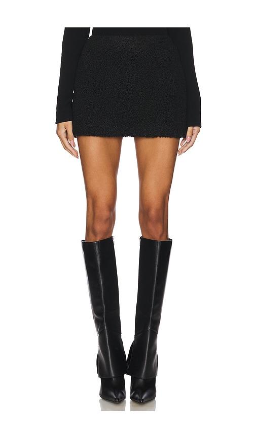 selmacilek teddy mini skirt in black.