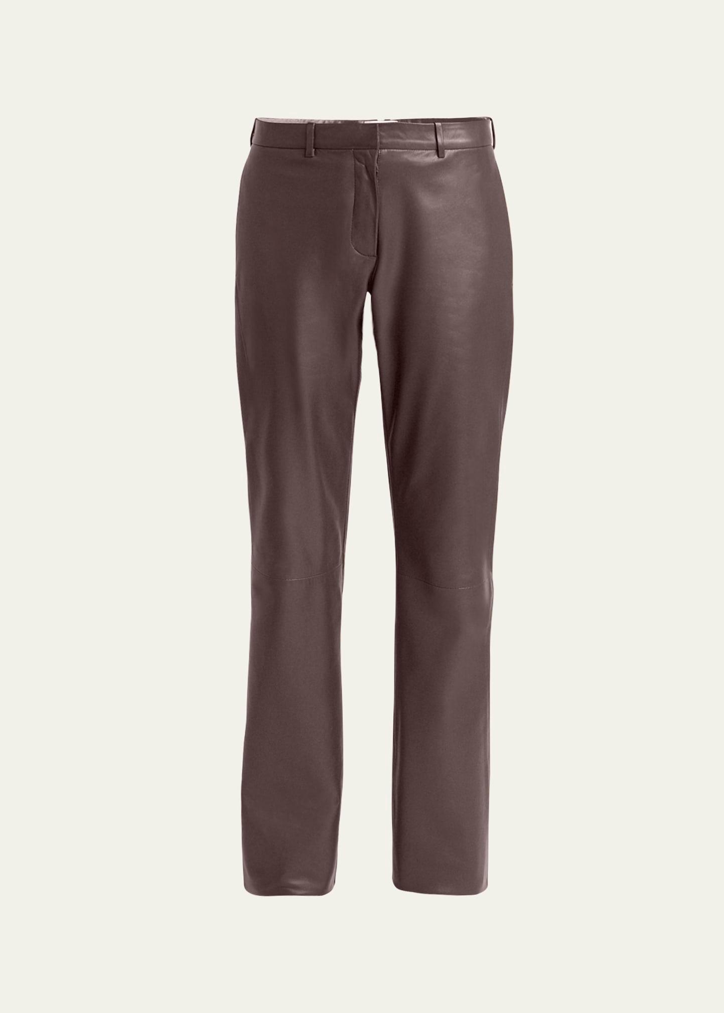 selviese straight leg leather pants