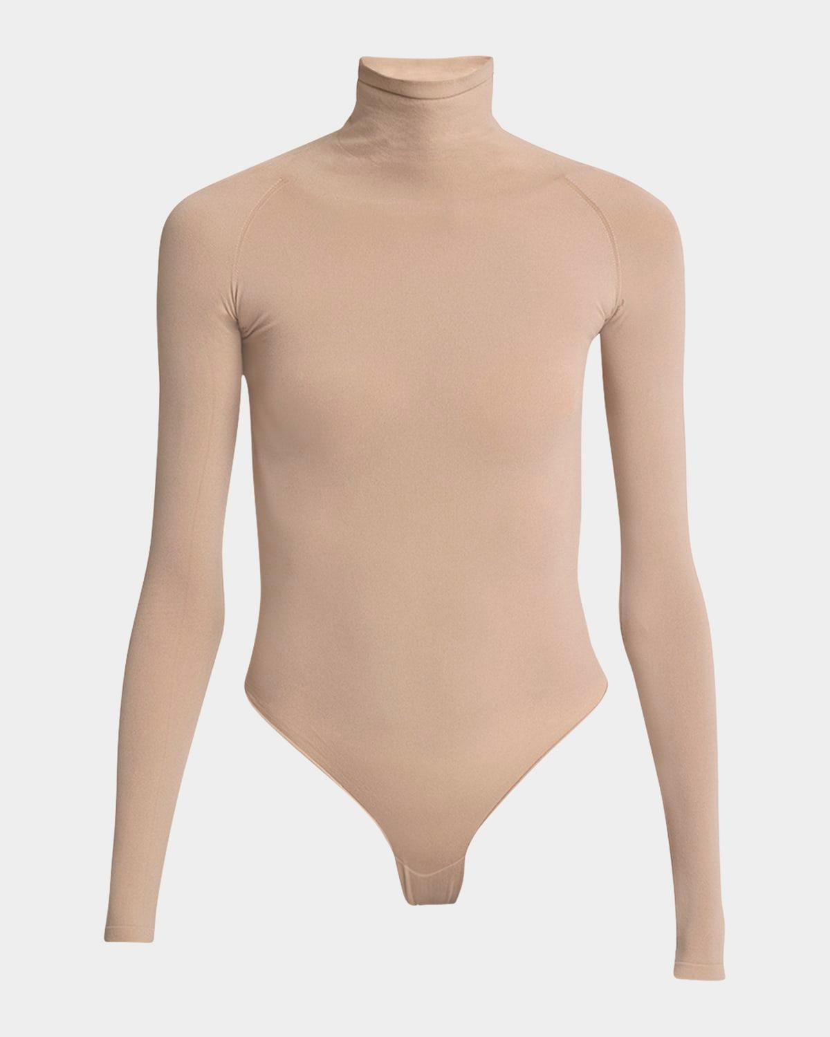 semi-sheer turtleneck bodysuit