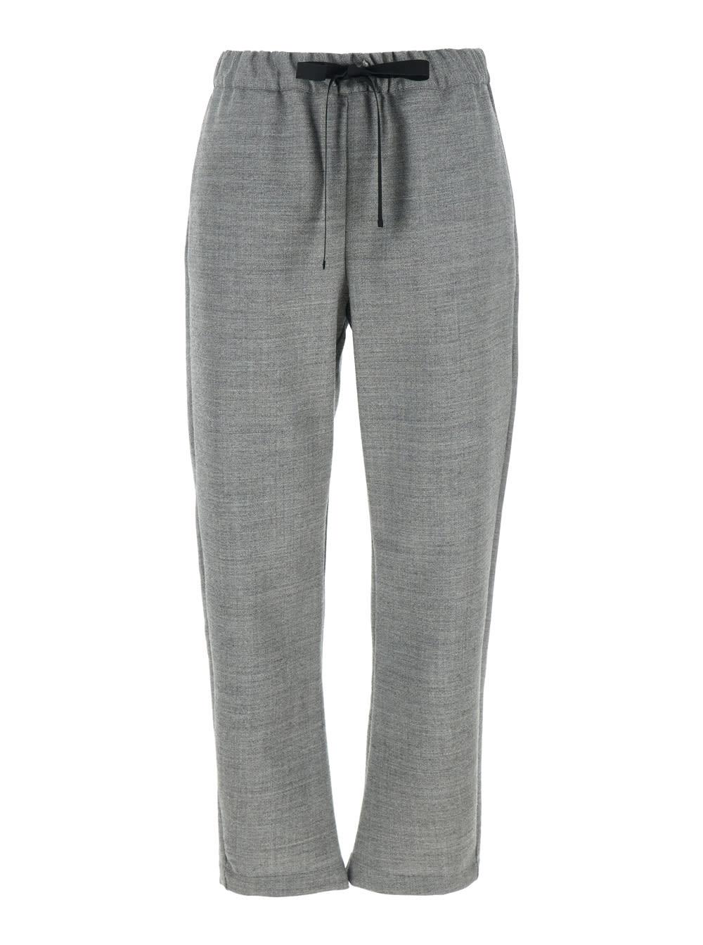 semicouture buddy grey pants with tapered leg in virgin wool woman