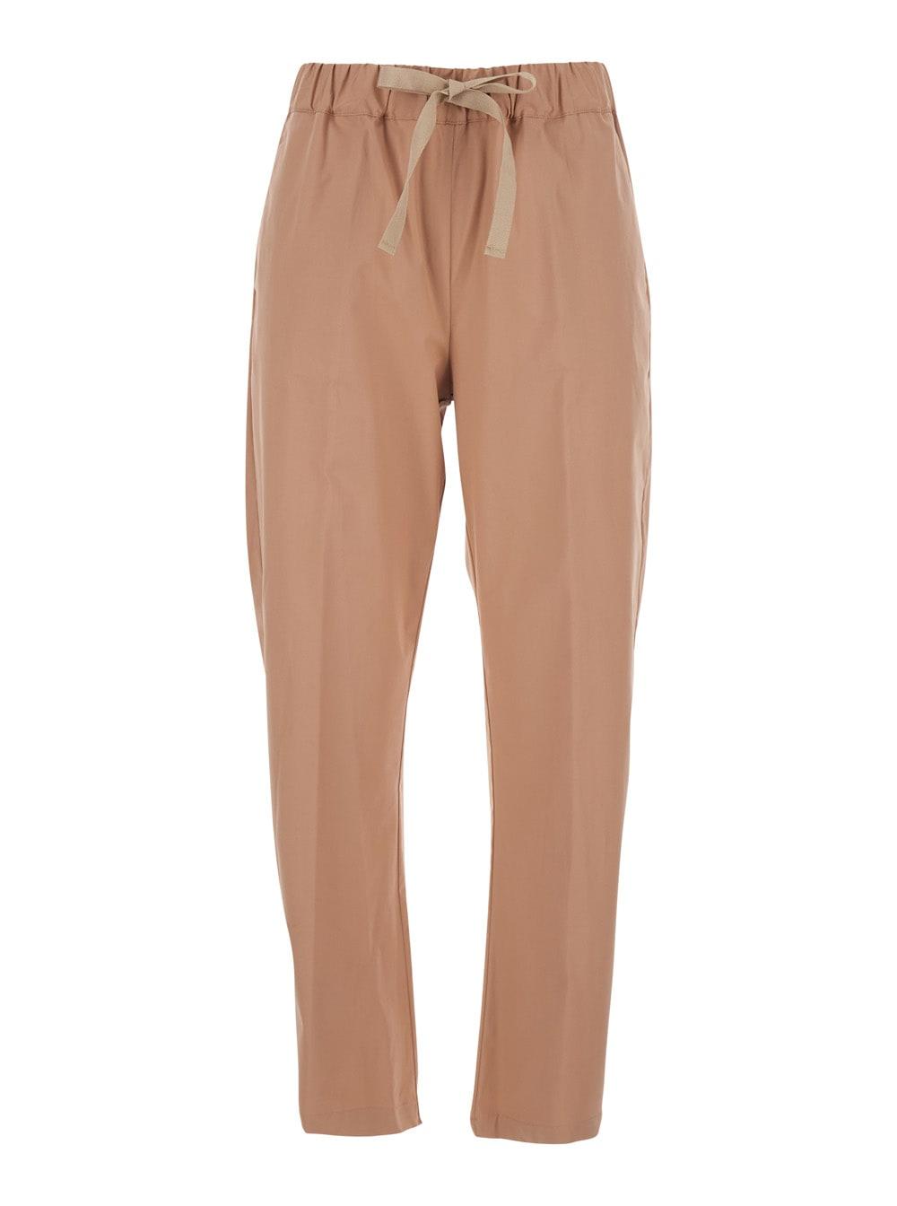 semicouture buddy stretch cotton drawstring pants in pink for women