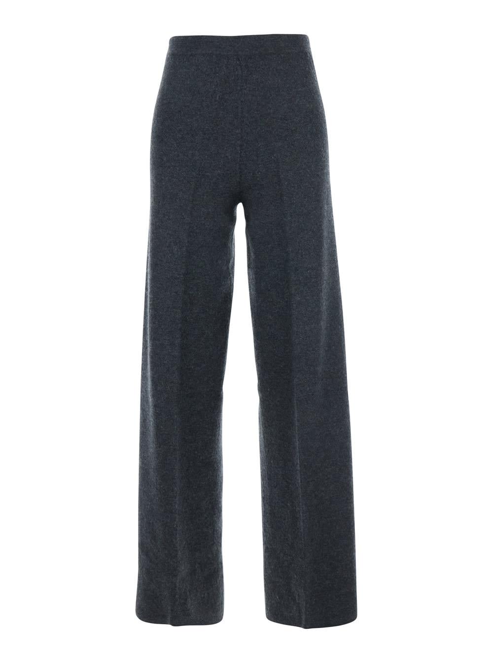 semicouture grey trousers with back pocket in stretch wool woman